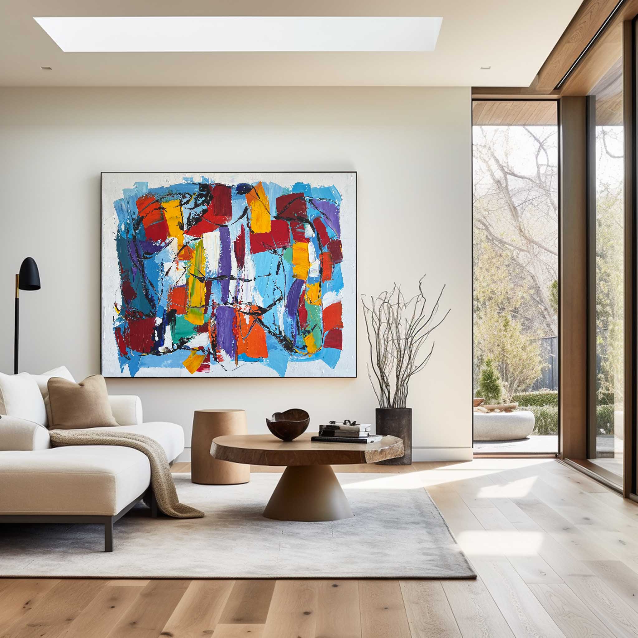 Colorful Abstract Geometric Block Painting