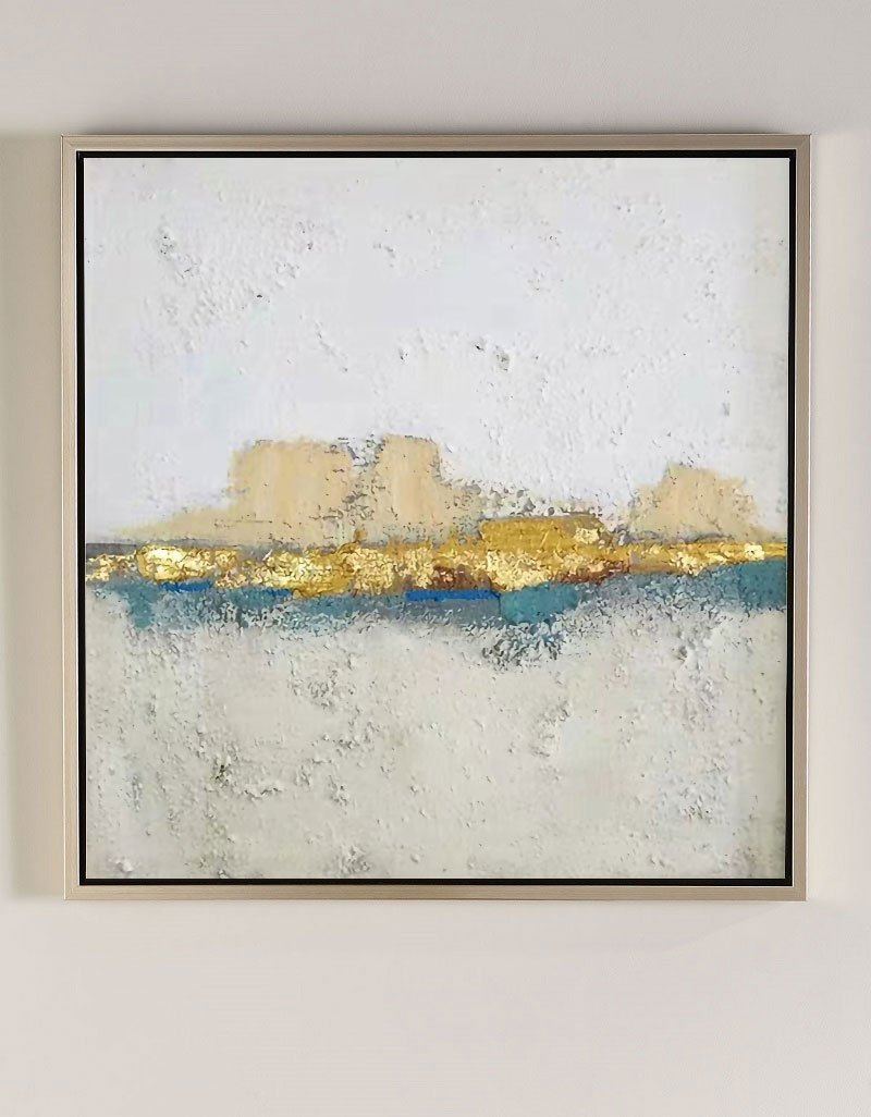 Golden Horizon Abstract Canvas Wall Art