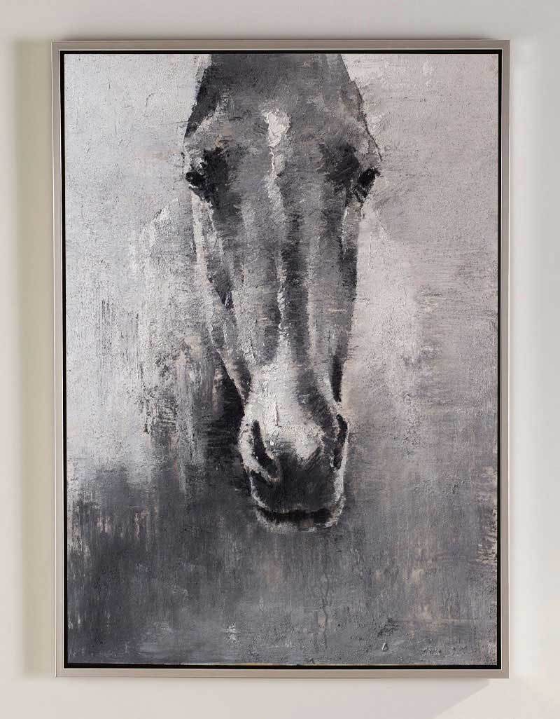 Grey White Abstract Horse Art ANH02 - Neutralighting