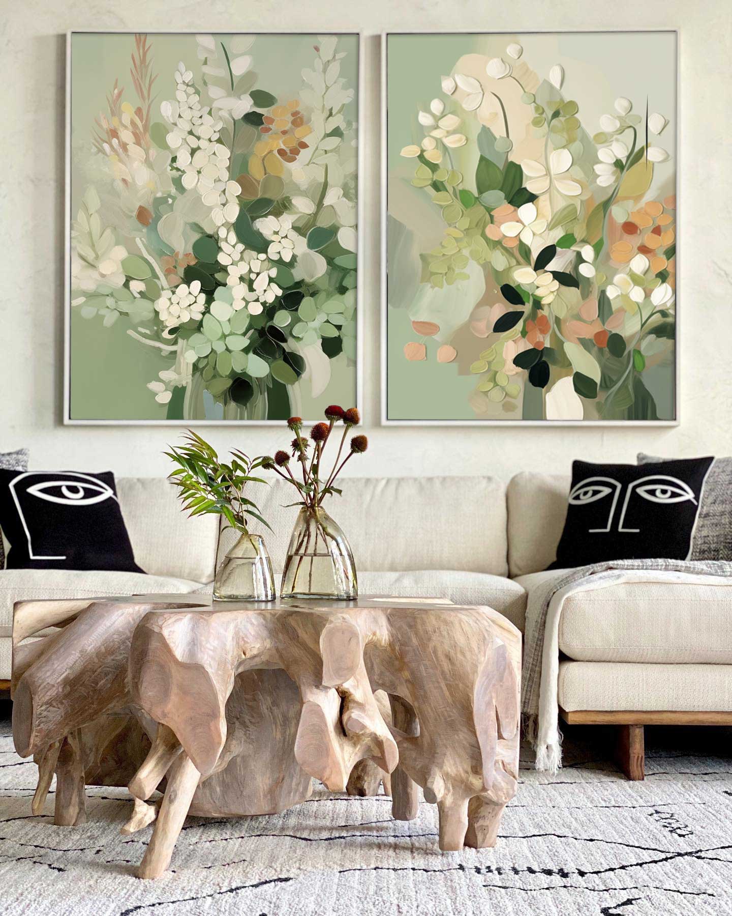 Wall Art Impasto Flower Sculpted Scene