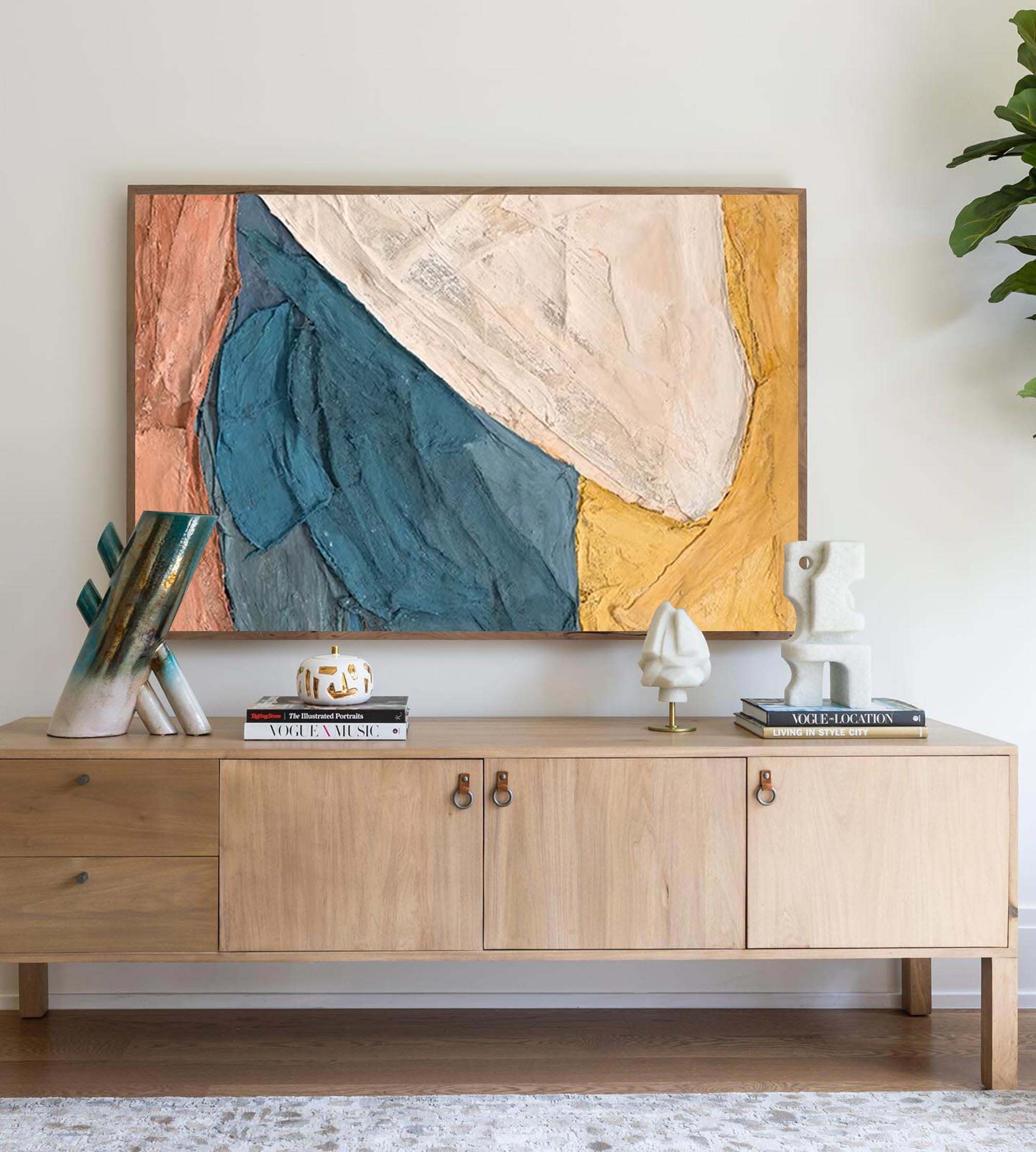 Modern Color Block Abstract Canvas Wall Art