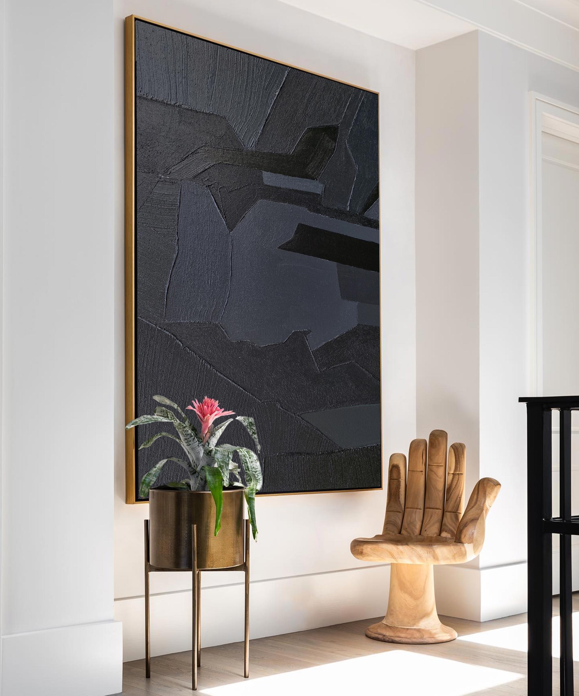 Black Abstract Painting ABAV214 - Neutralighting