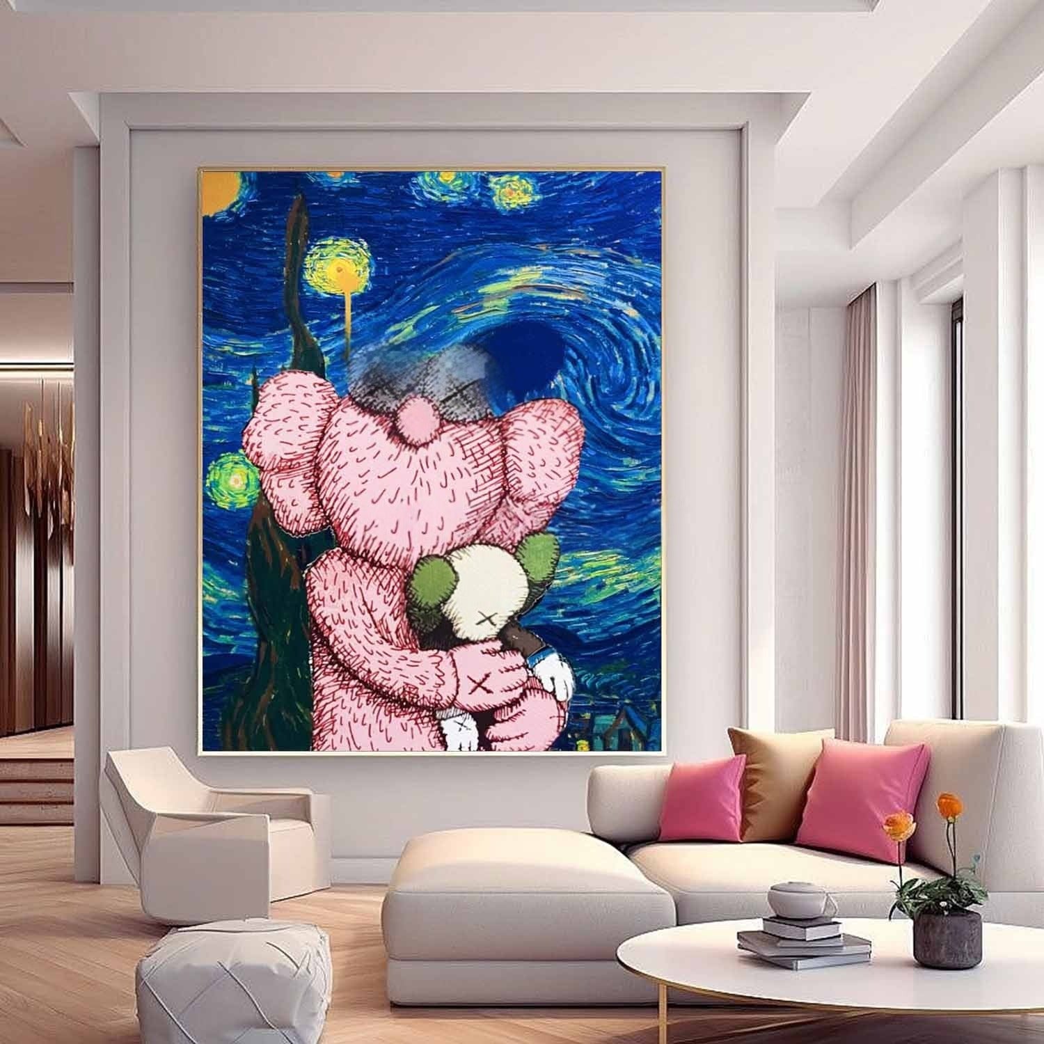 Wall Art Square Pop Art KAWS Inspired Starry Night