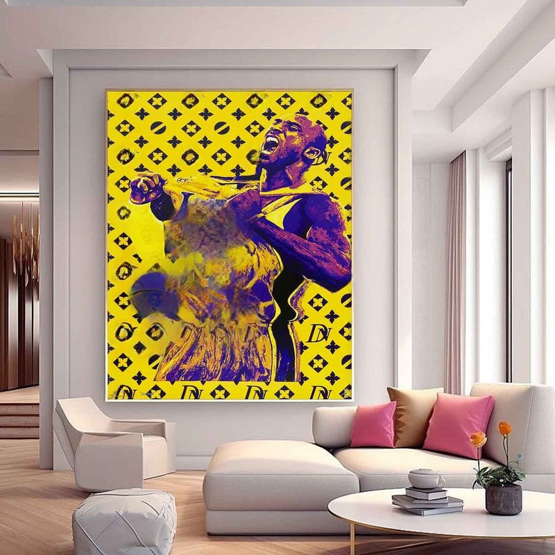 Wall Art Iconic Textured Lakers Kobe