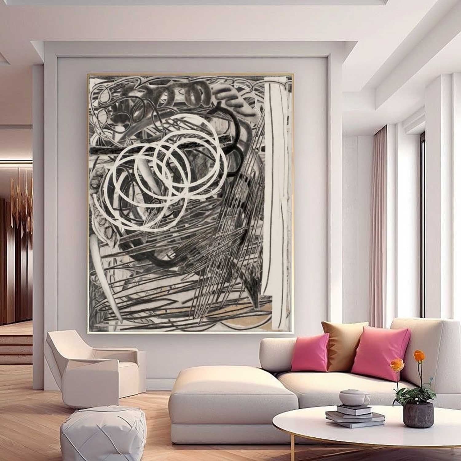 Wall Art Vertical Expressionist Painting