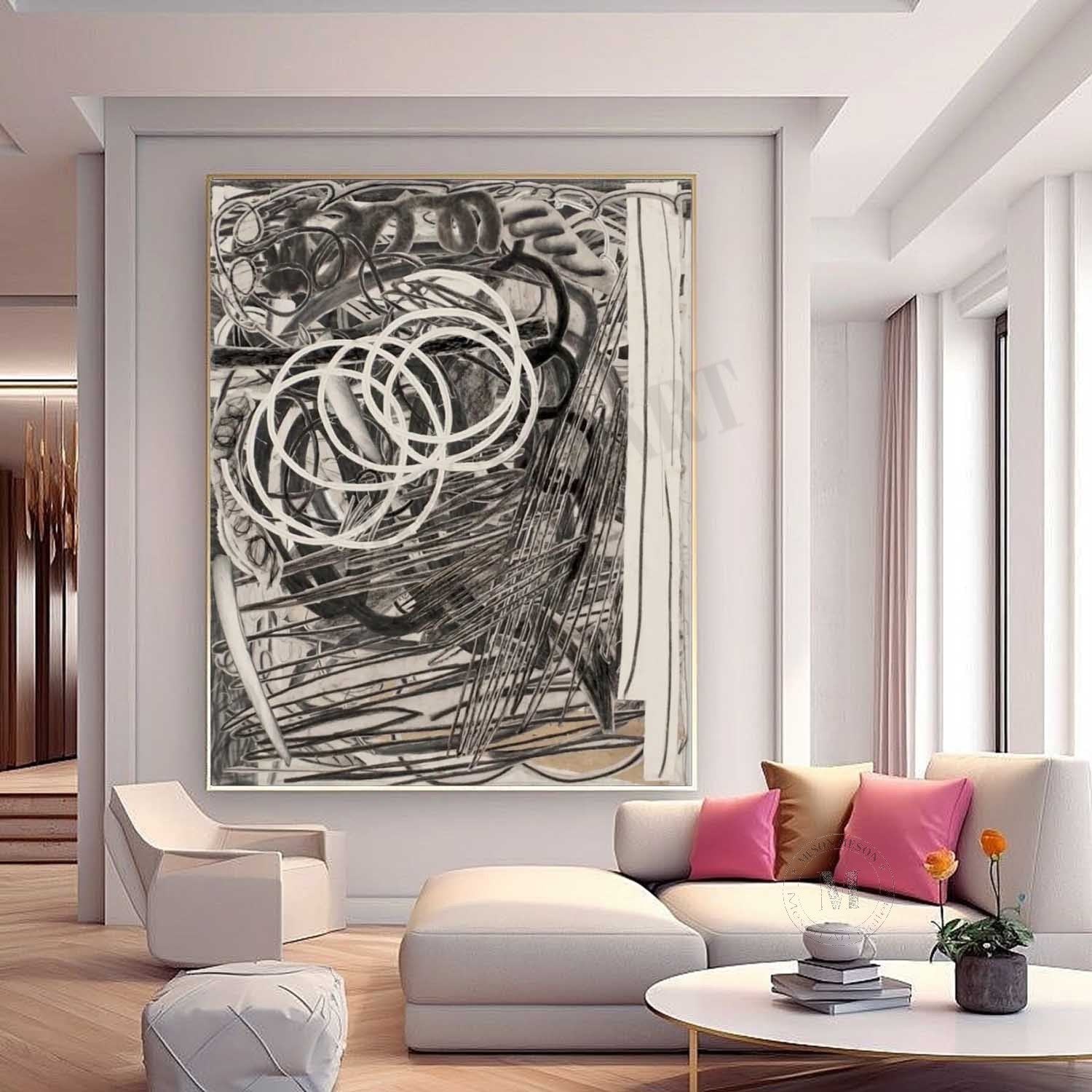 Wall Art Vertical Expressionist Painting