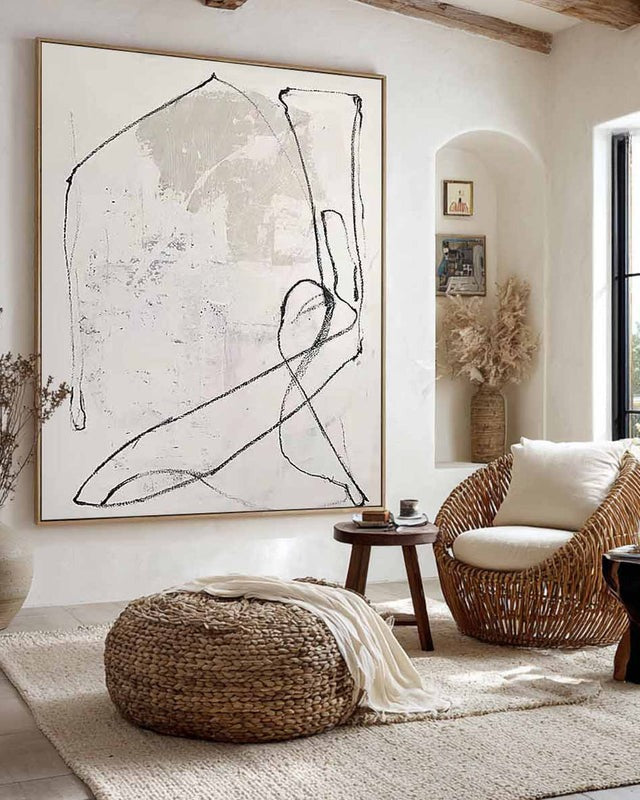 Gestural Monochrome Minimalist Abstract Painting