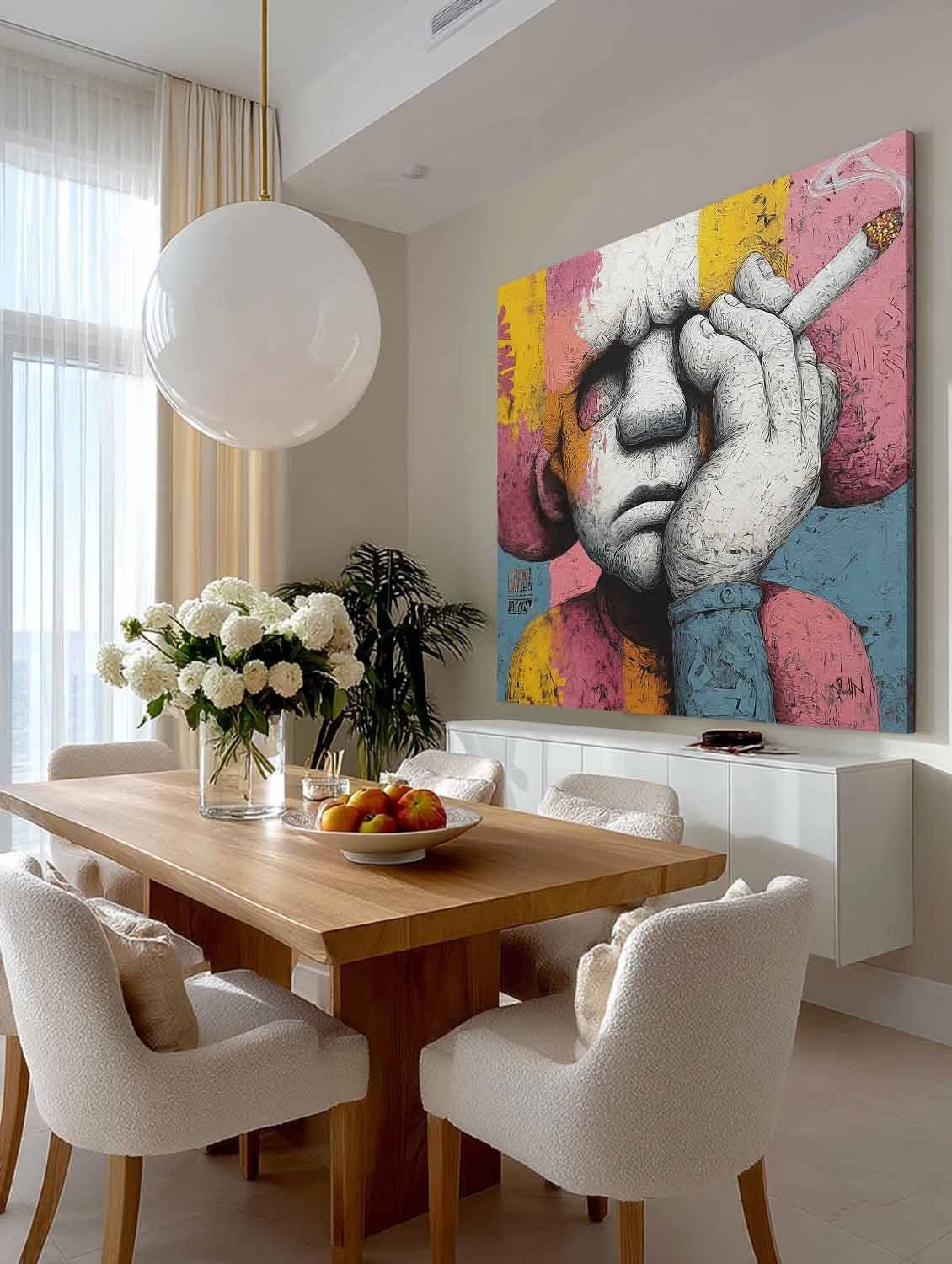 Melancholic Pop Art Impasto Painting
