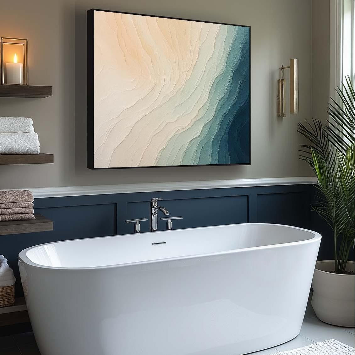 Wall Art Textured Gradient Wave Pattern