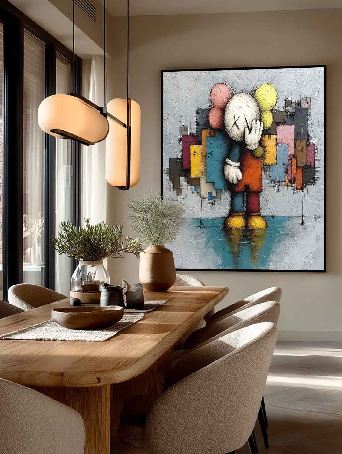 Wall Art Reflective Textured Kaws