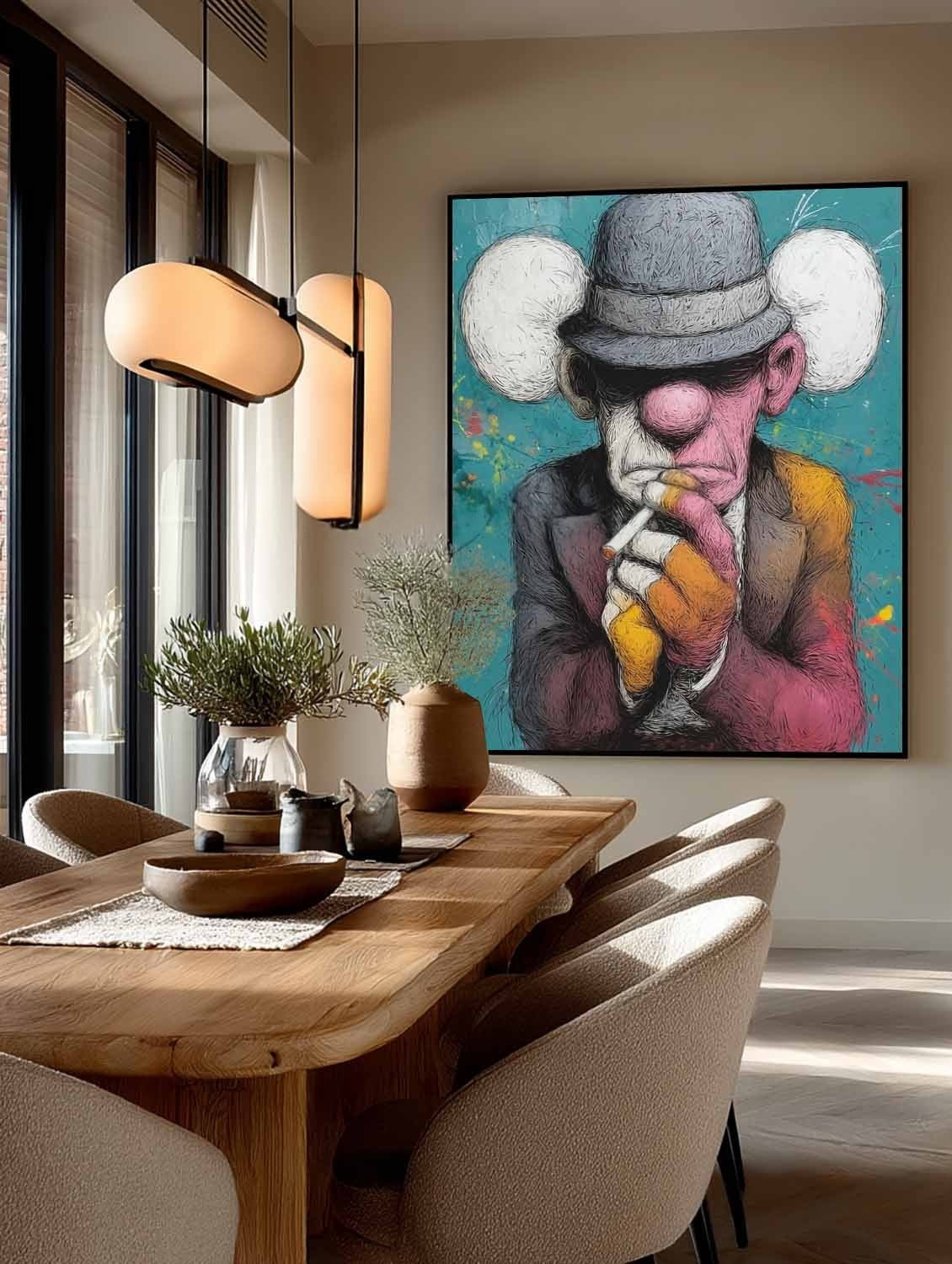 Kaws Gangster Pop Art Painting Modern