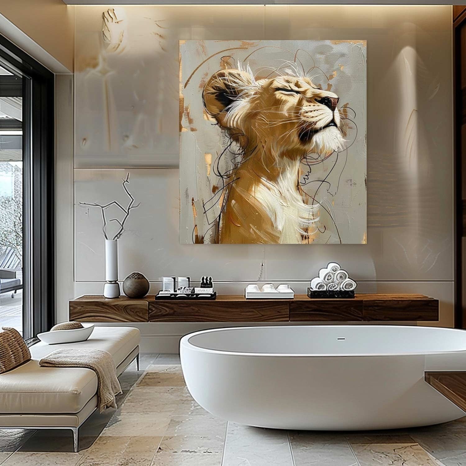 Wall Art Majestic Lioness Gold