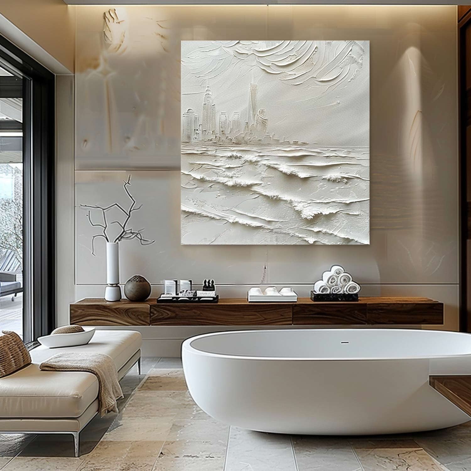 Wall Art Impasto Coastal Metropolis
