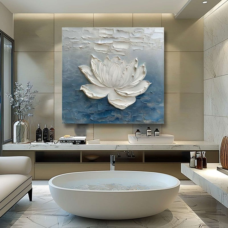 Wall Art 3D Lotus Flower Oil Painting