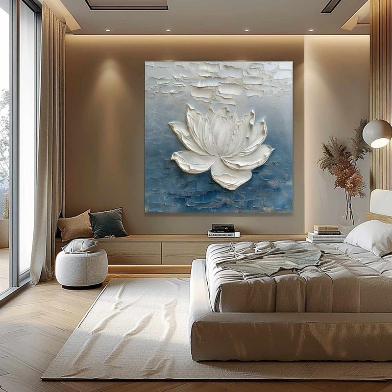 Wall Art 3D Lotus Flower Oil Painting