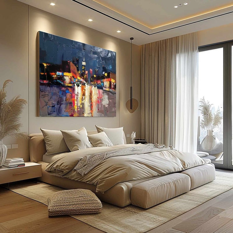 Wall Art Rainy Urban Street Scene Modern