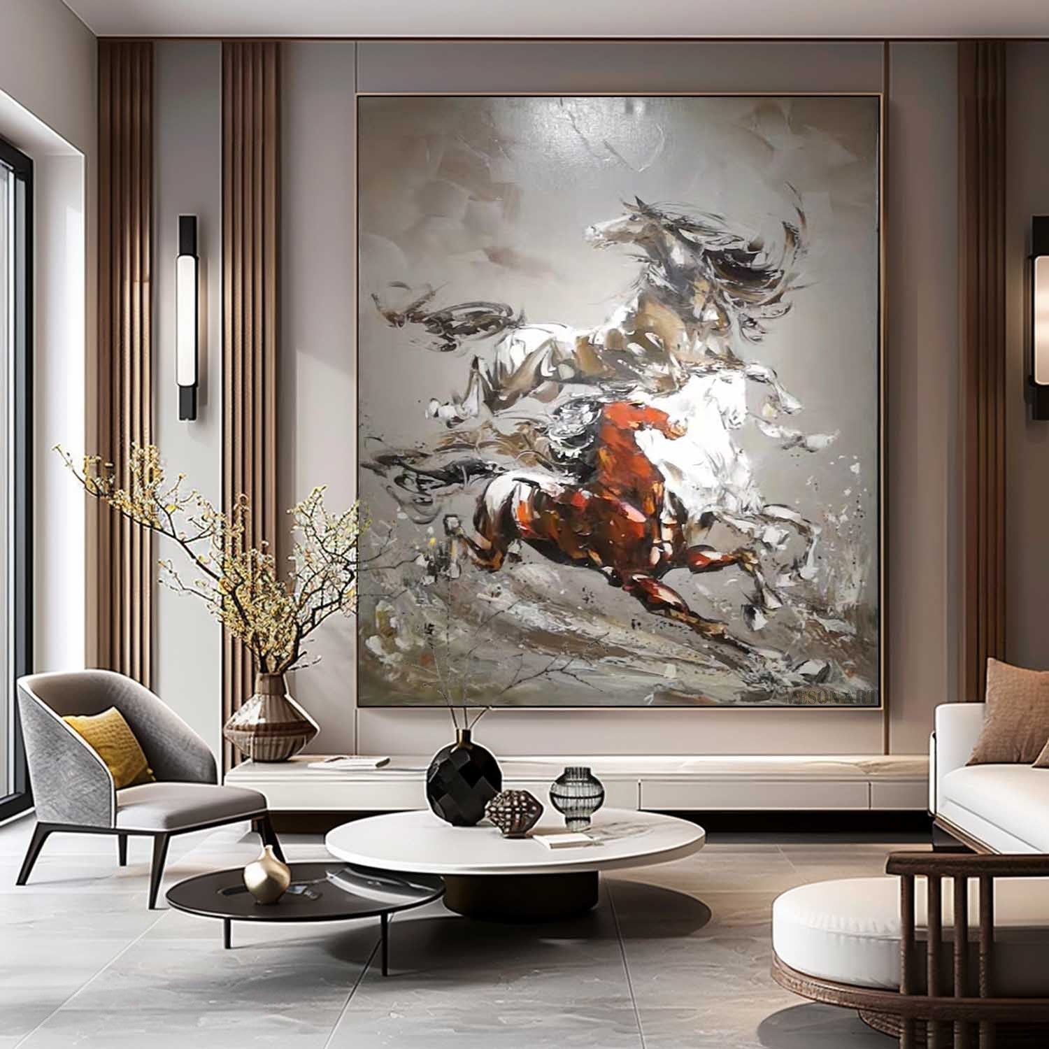 Wall Art Vertical Hyperrealism Galloping