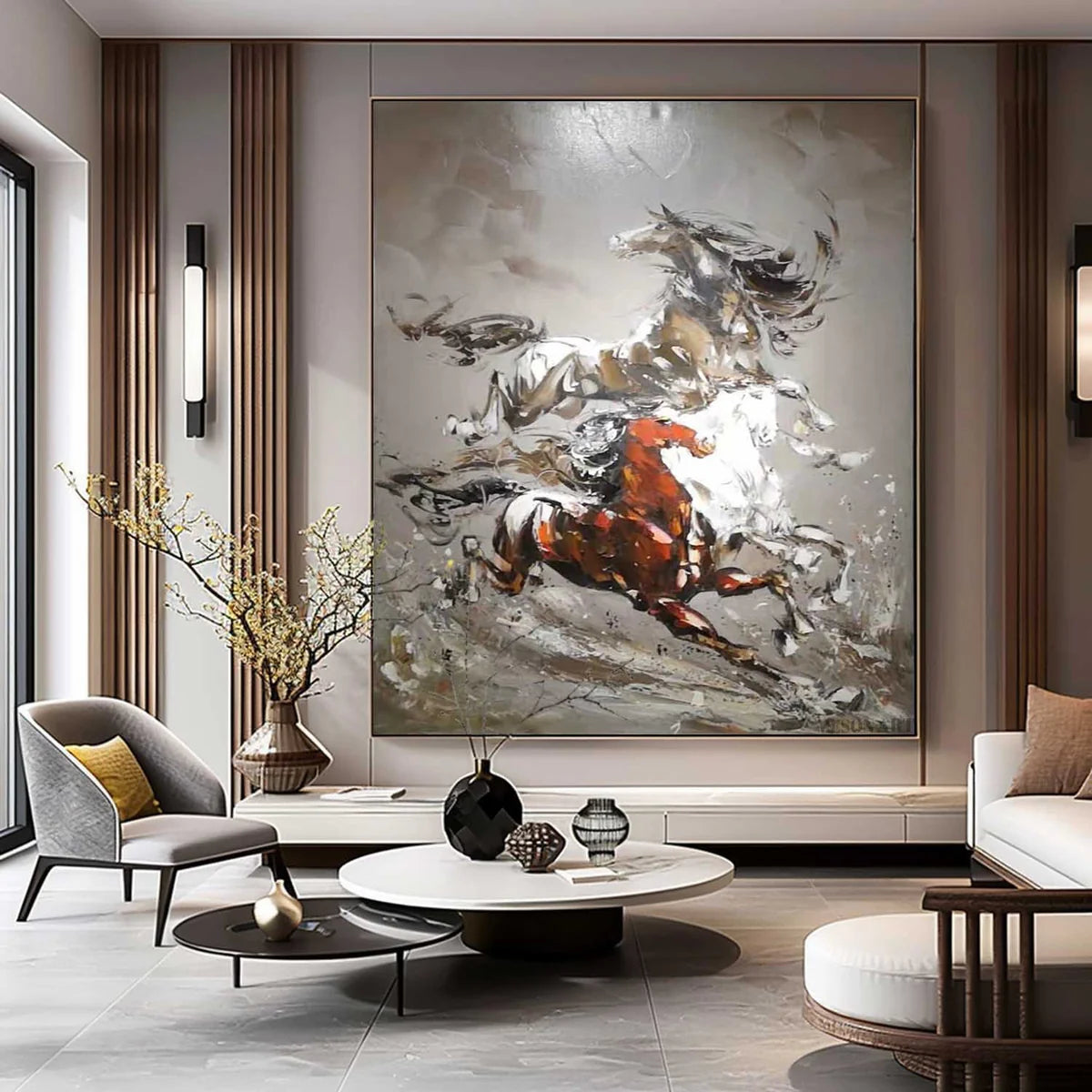 Wall Art Vertical Hyperrealism Galloping