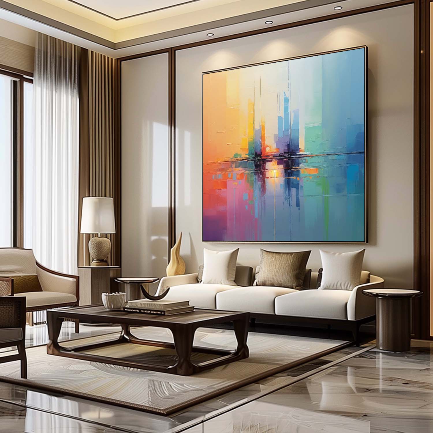Wall Art Colorful Contrasting Dynamic Splash Effect