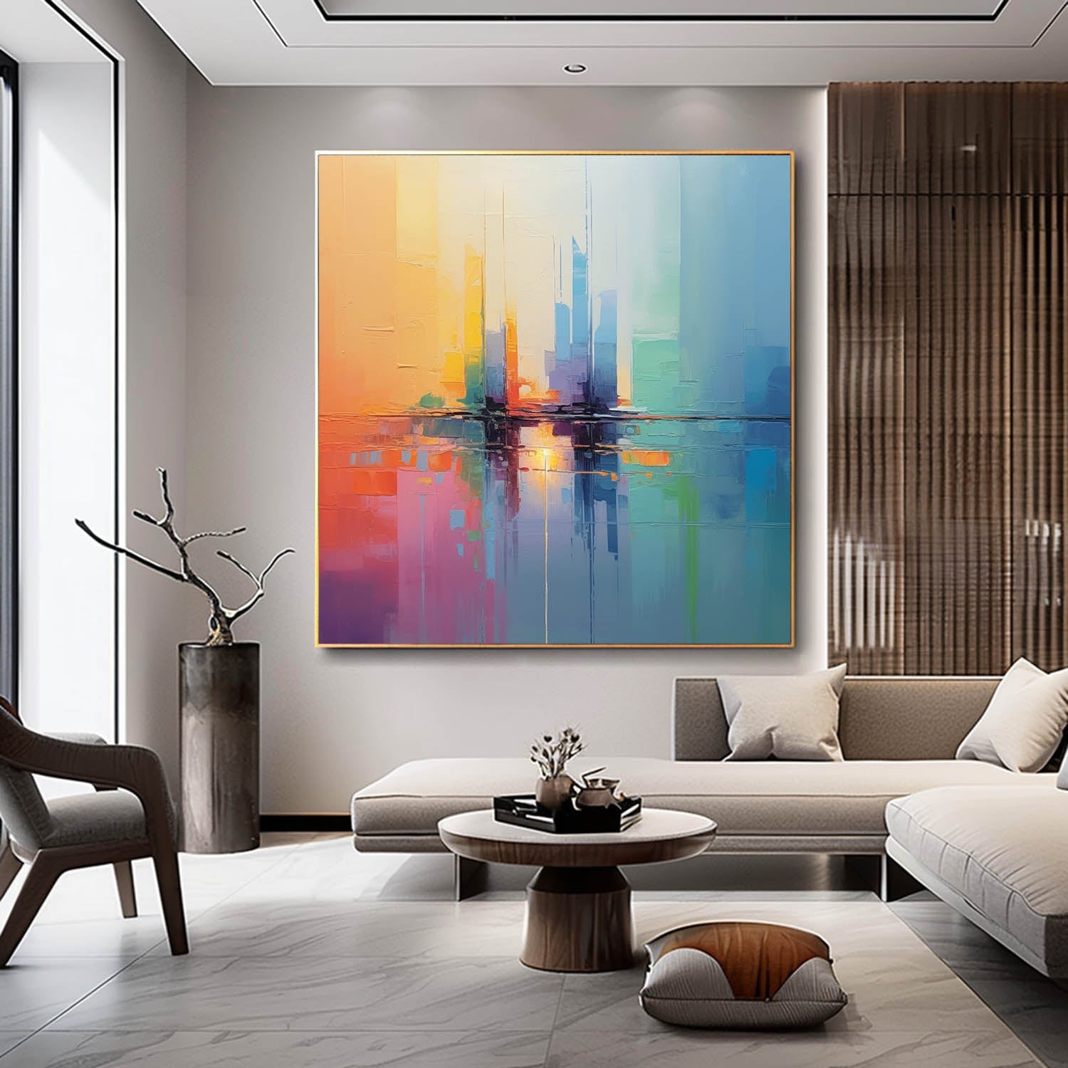 Wall Art Colorful Contrasting Dynamic Splash Effect