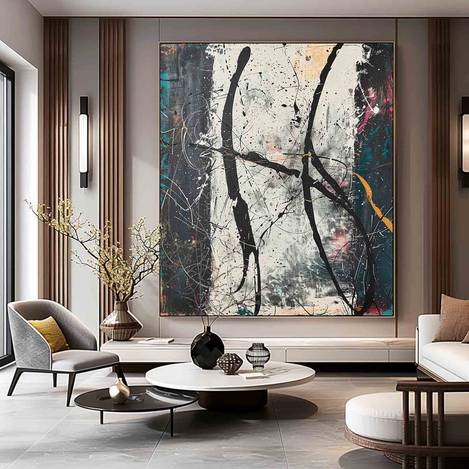 Wall Art Abstract Expressionism Energetic Modern