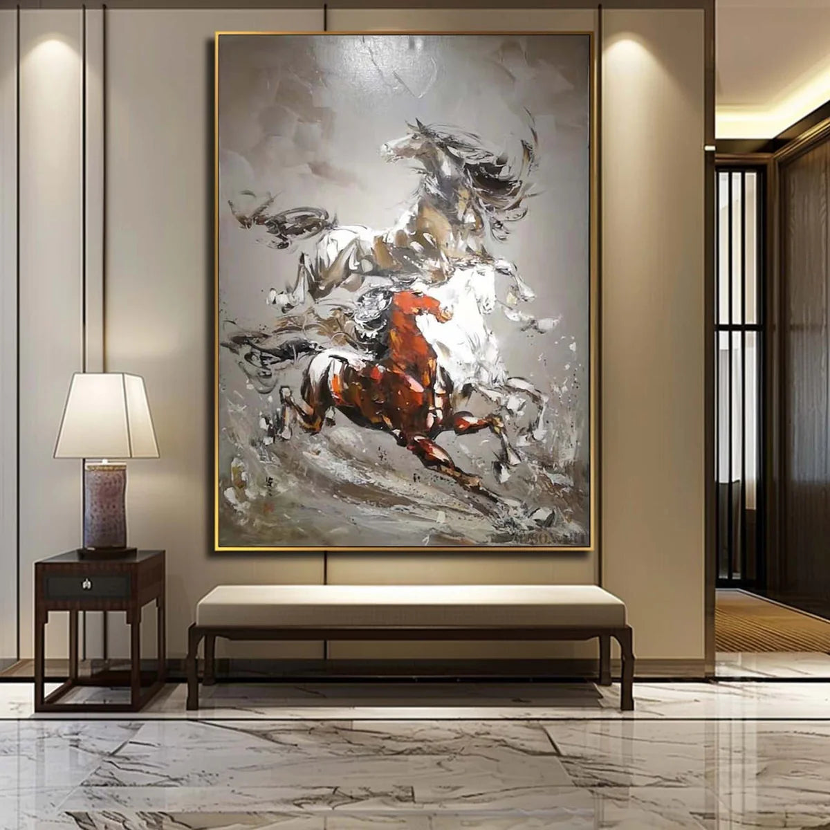 Wall Art Vertical Hyperrealism Galloping