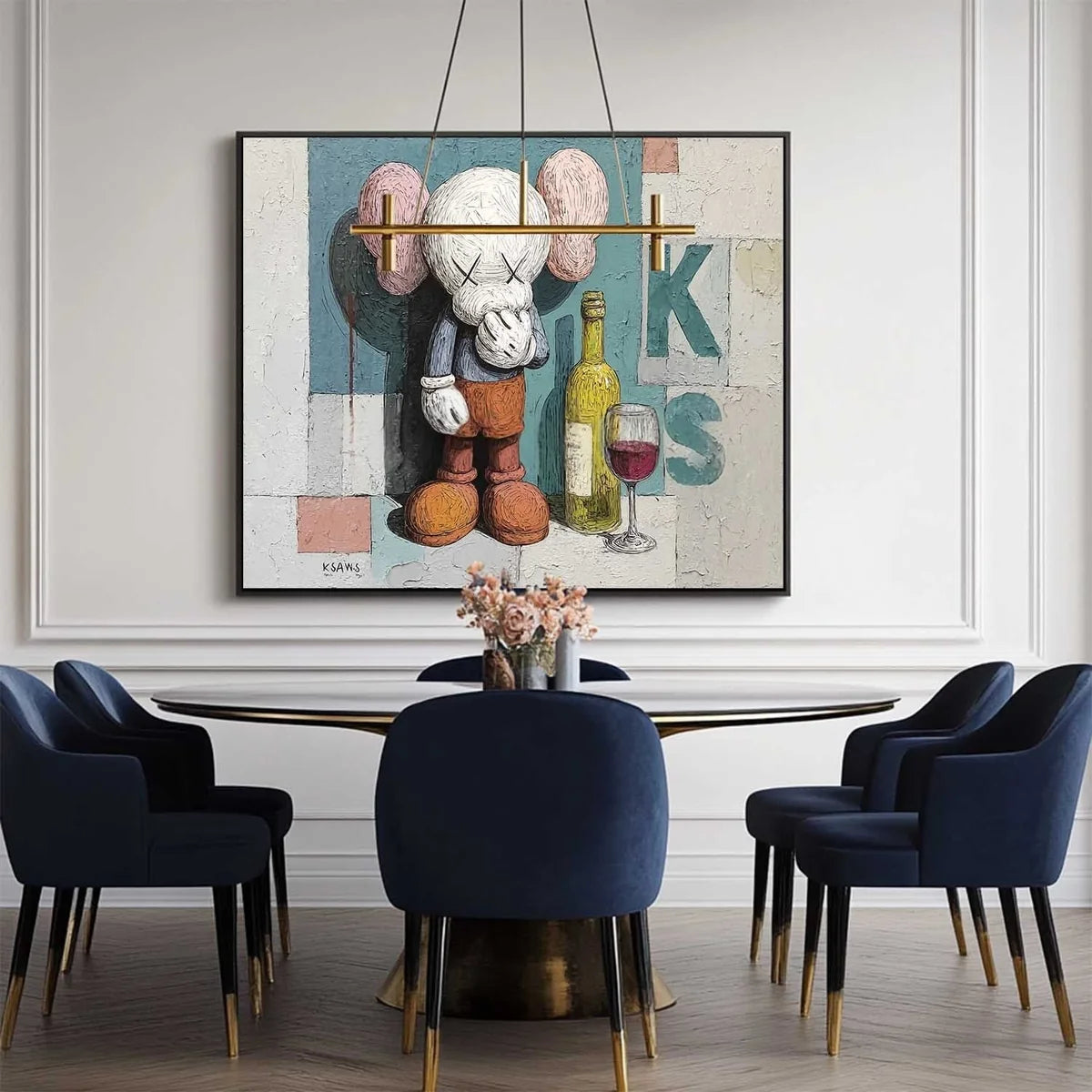 Wall Art Playful Textured Kaws Companion