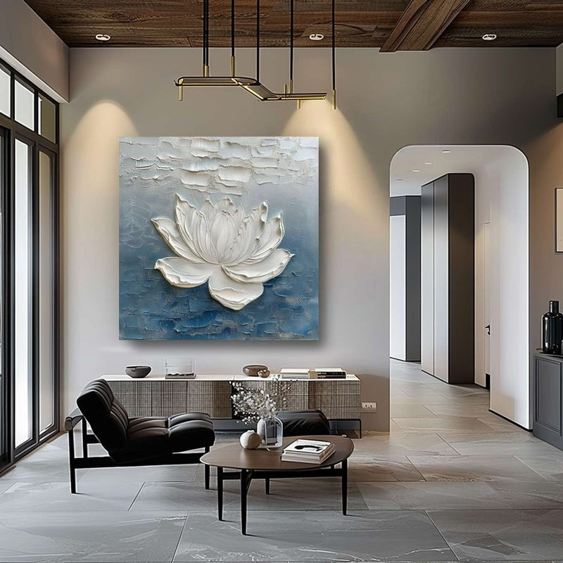 Wall Art 3D Lotus Flower Oil Painting