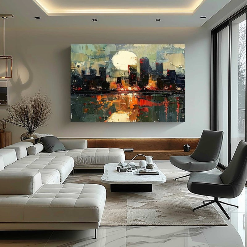 Wall Art Impressionist Urban Night Reflective