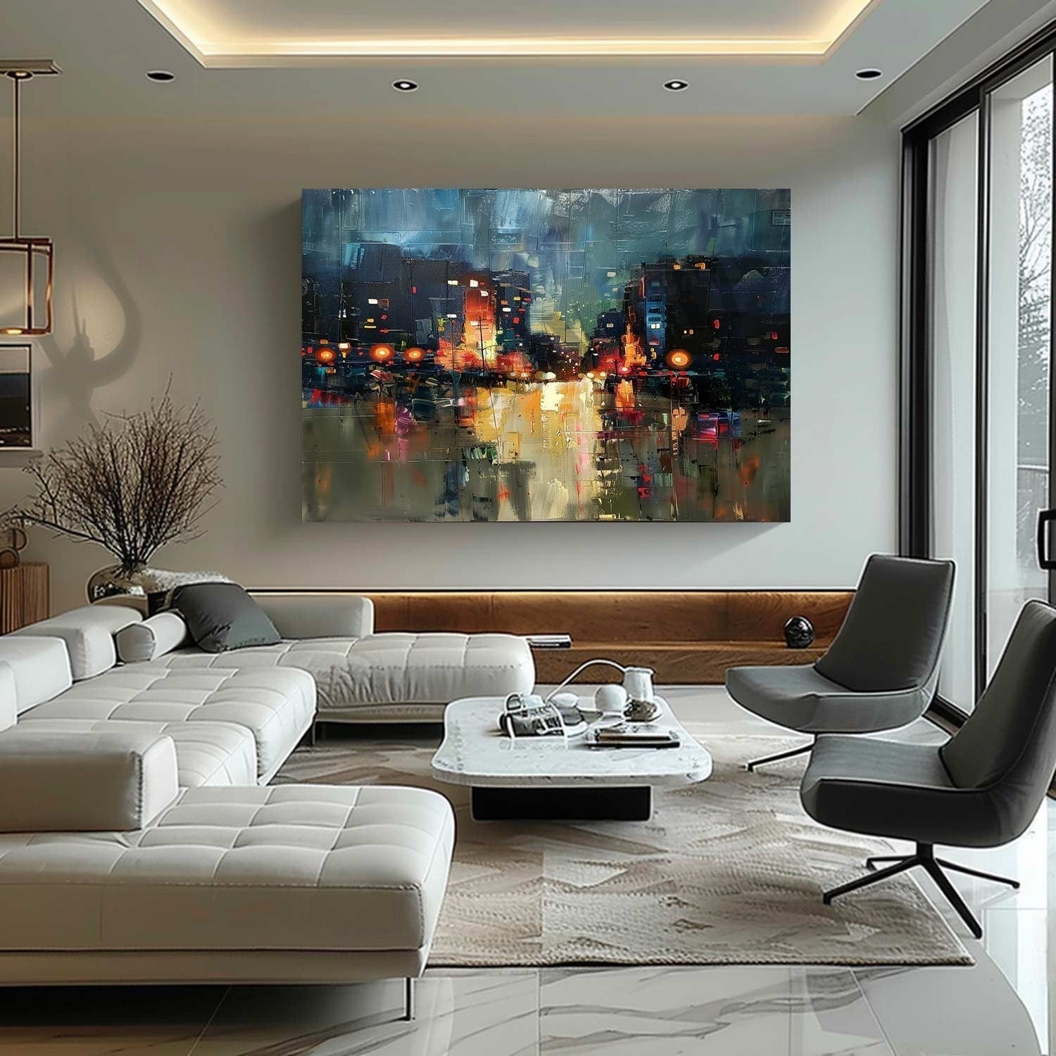 Wall Art Impressionist Textured Urban