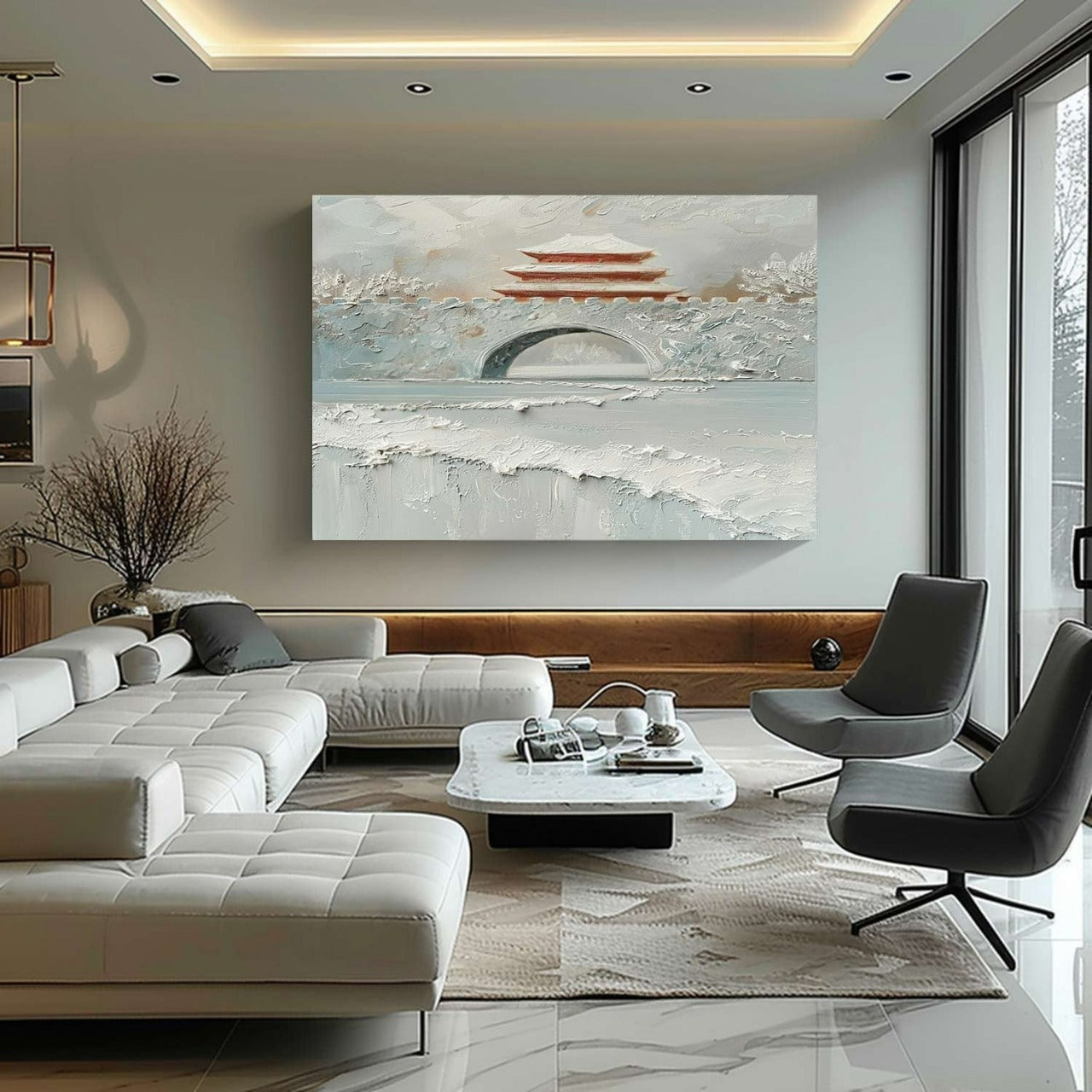 Wall Art Snow-Covered Ancient Chinese