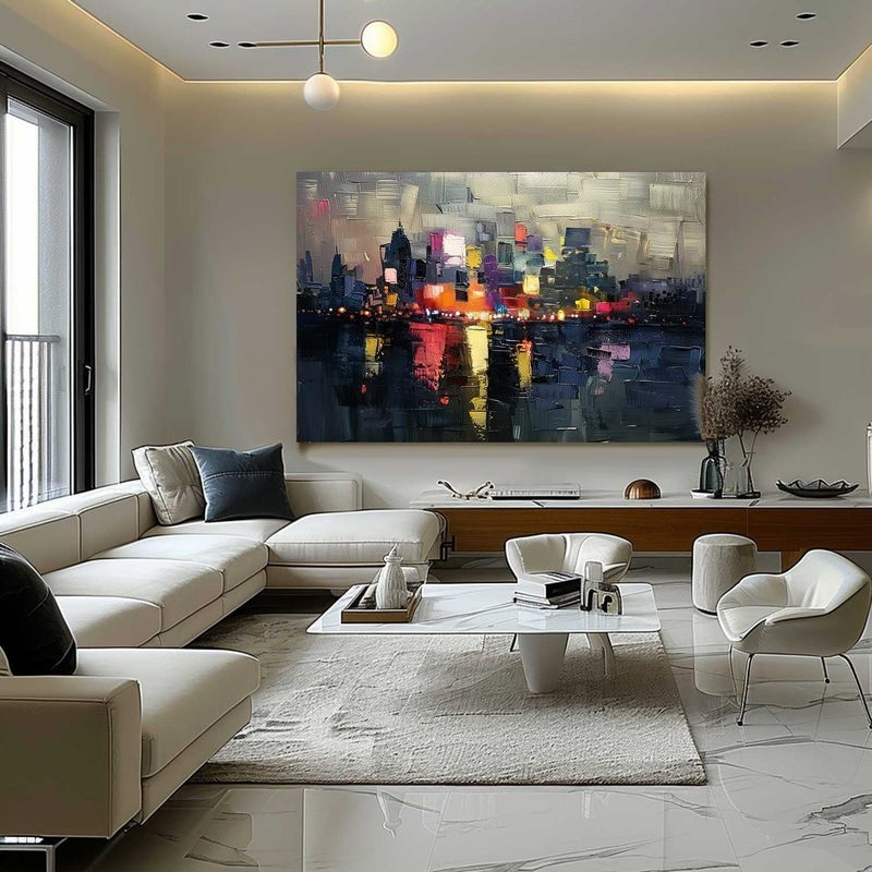 Wall Art Contemporary Night Street Scene