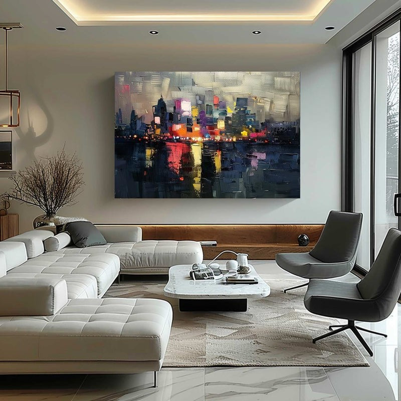 Wall Art Contemporary Night Street Scene