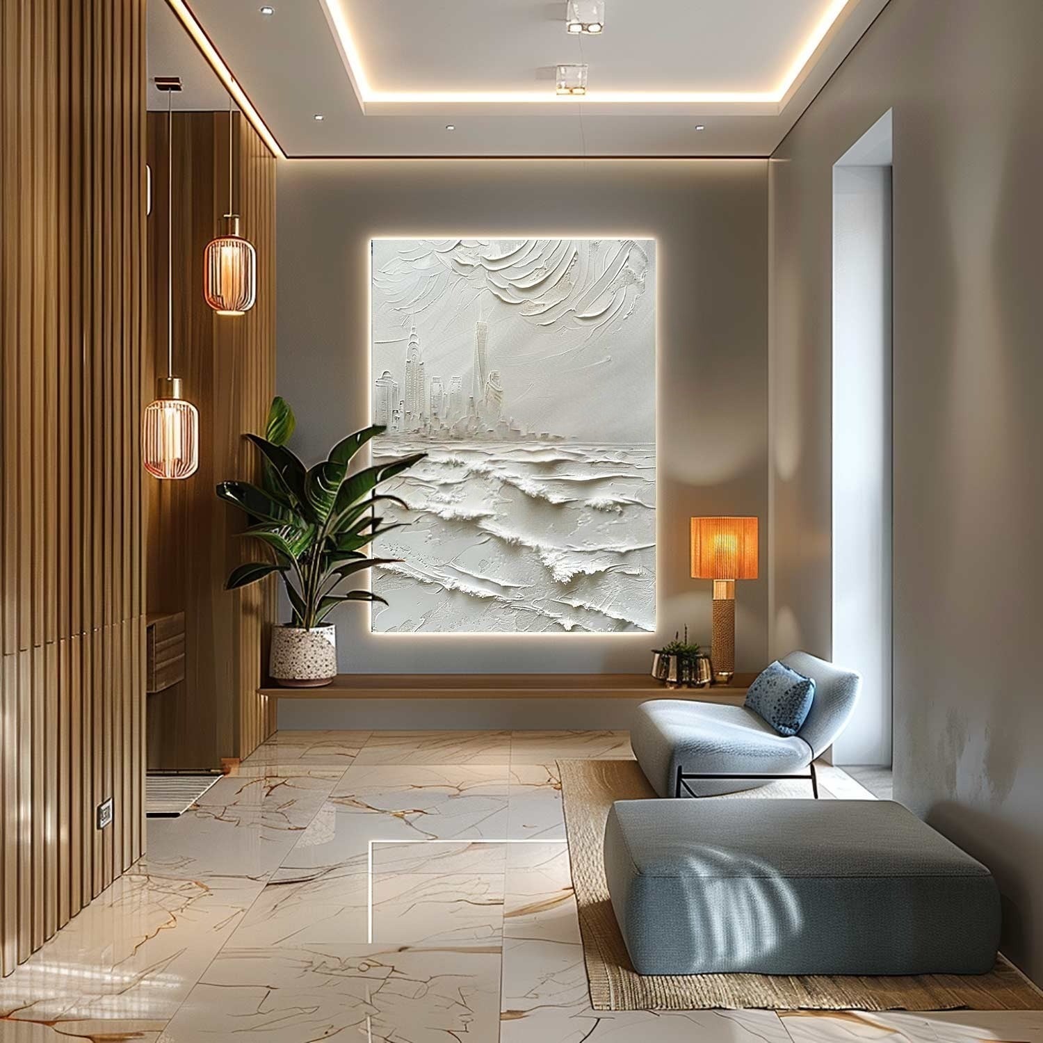 Wall Art Impasto Coastal Metropolis