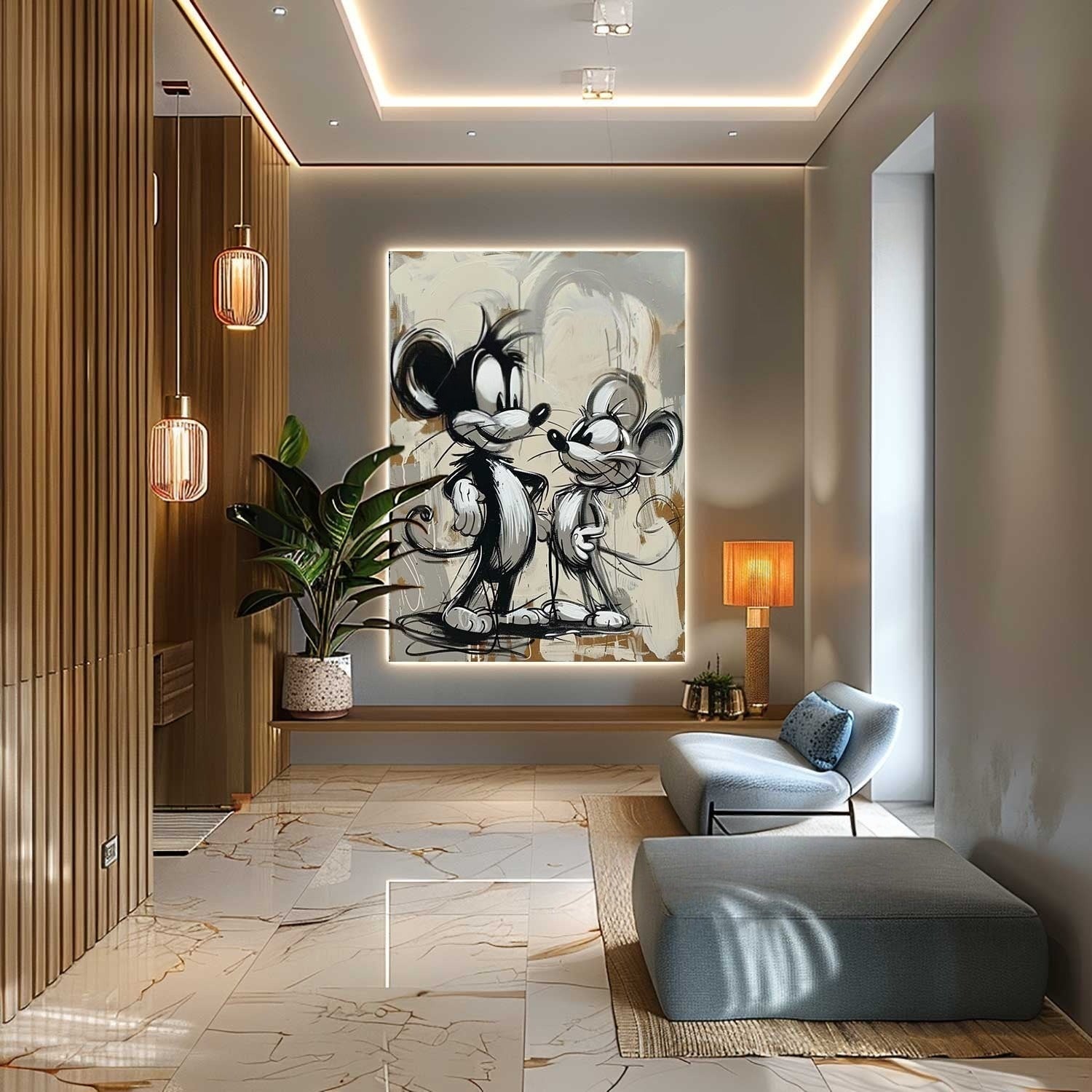 Wall Art Timeless Pop Art Mouse Pair