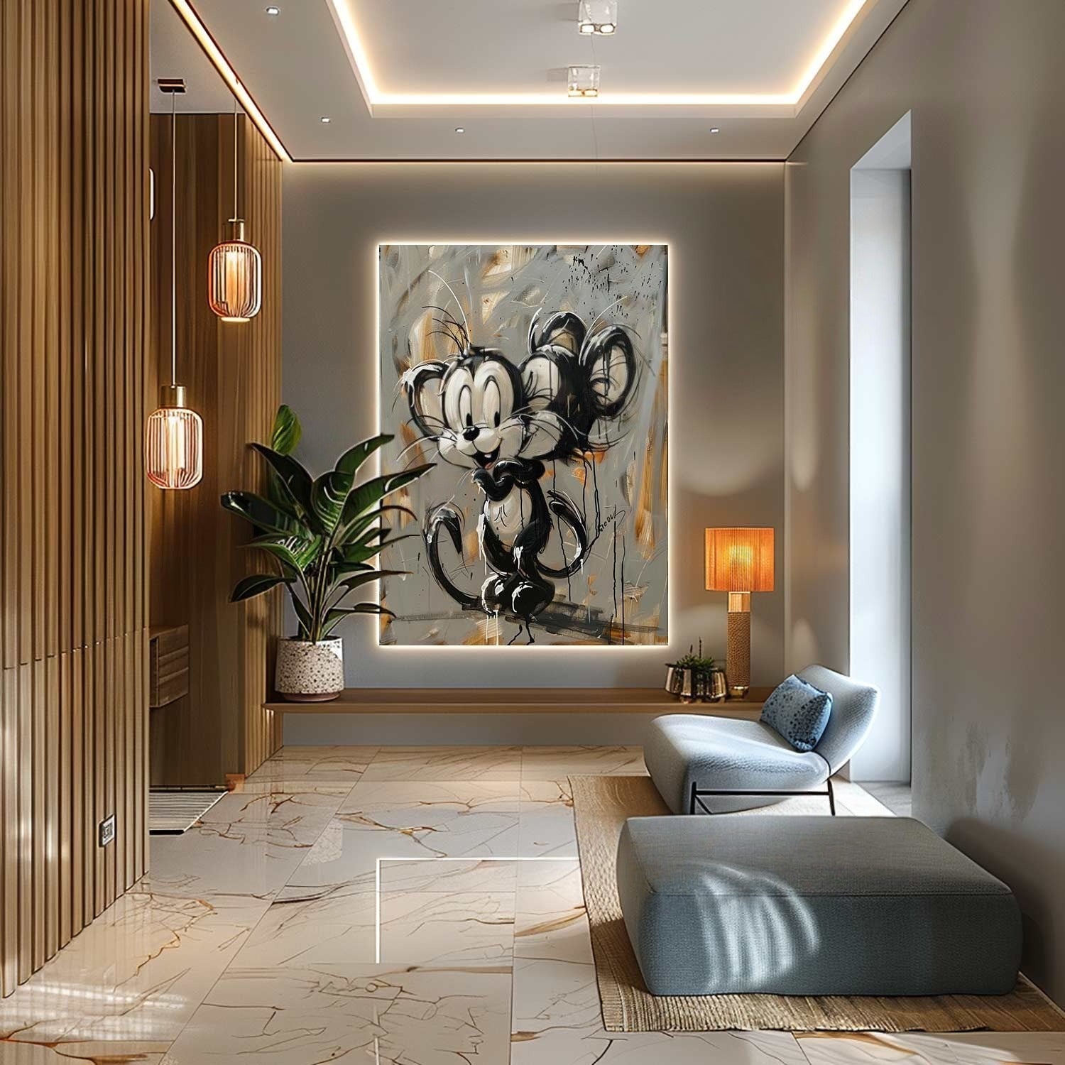 Wall Art Textured Expressive Brushstroke