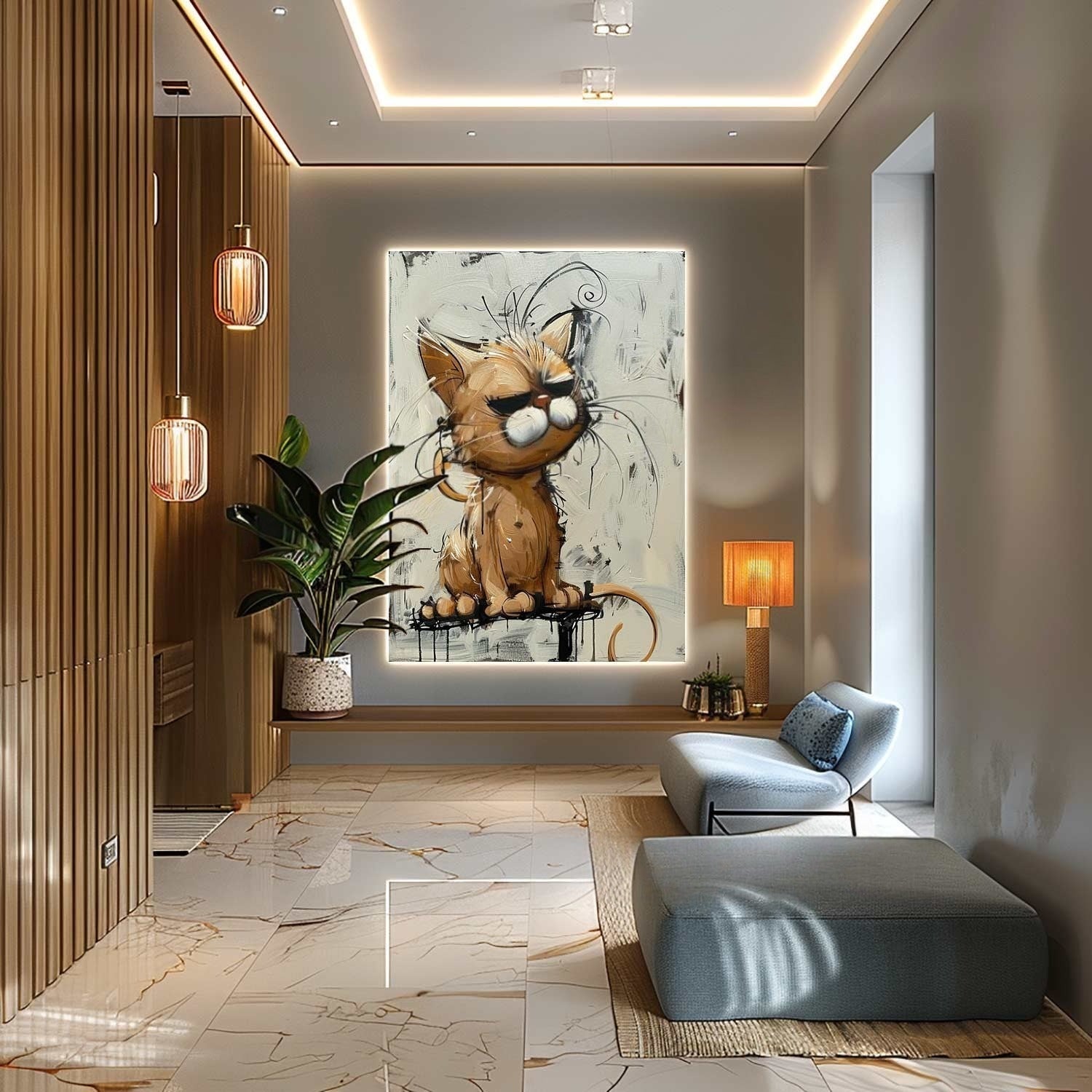 Wall Art Textured Expressive Brushstroke