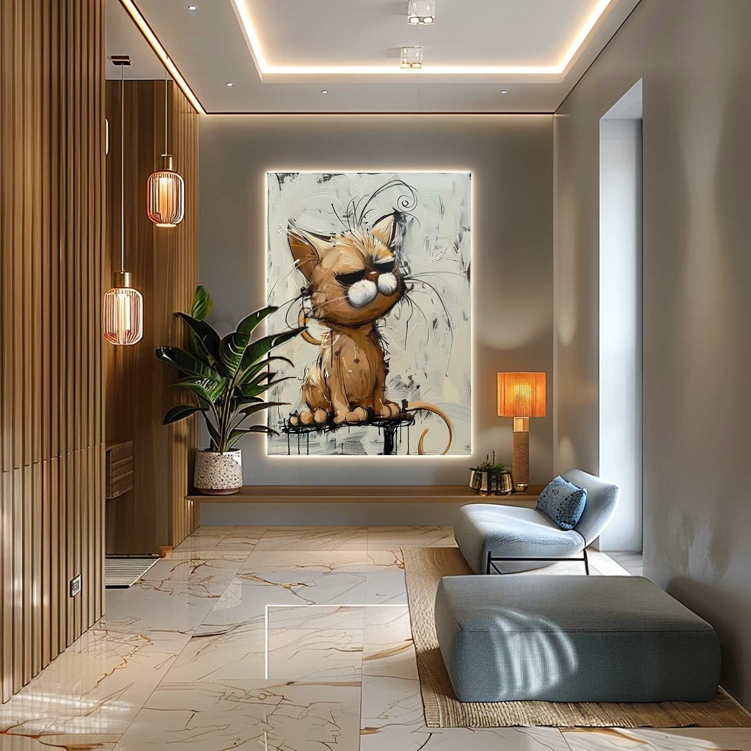 Wall Art Textured Expressive Brushstroke