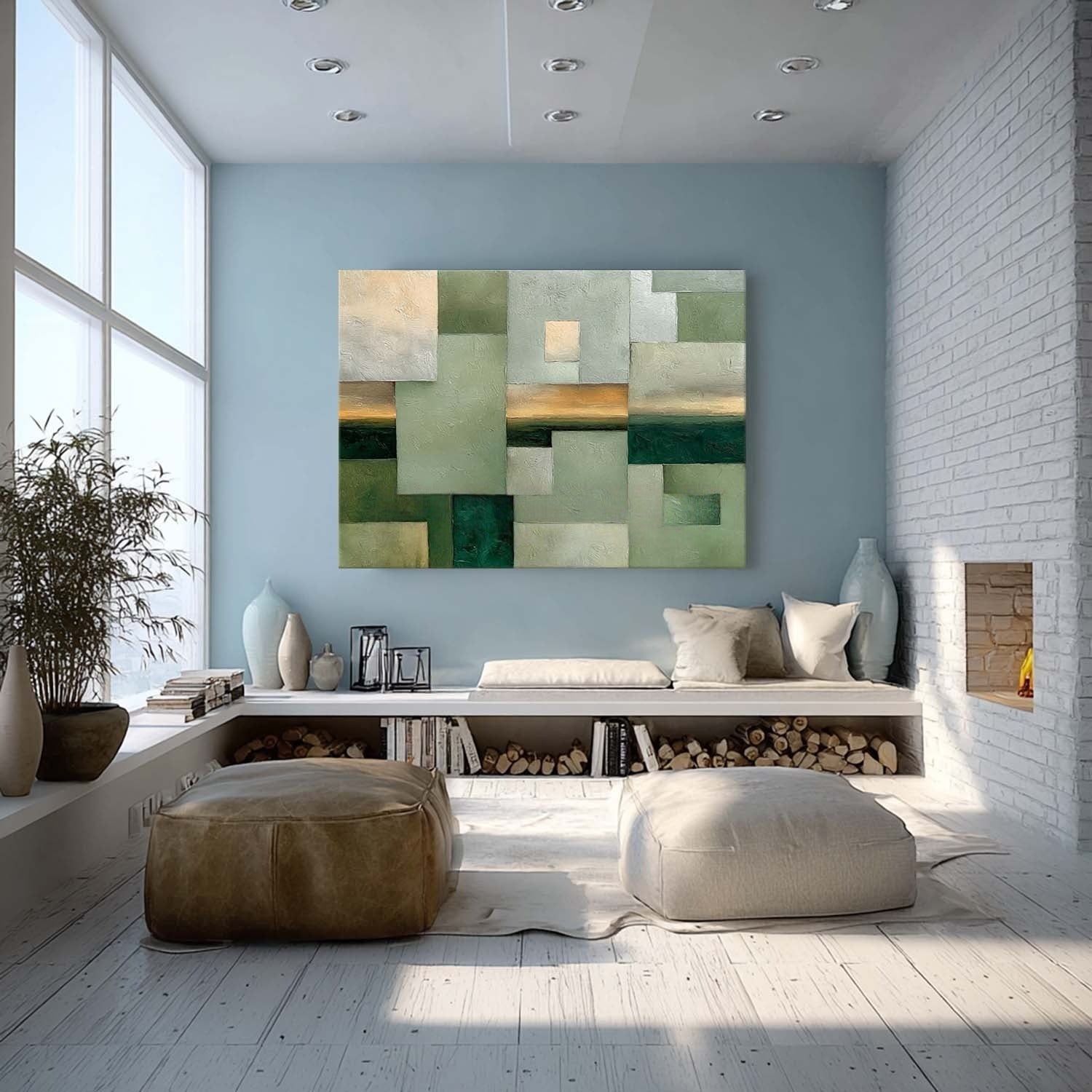 Abstract Geometric Landscape Painting
