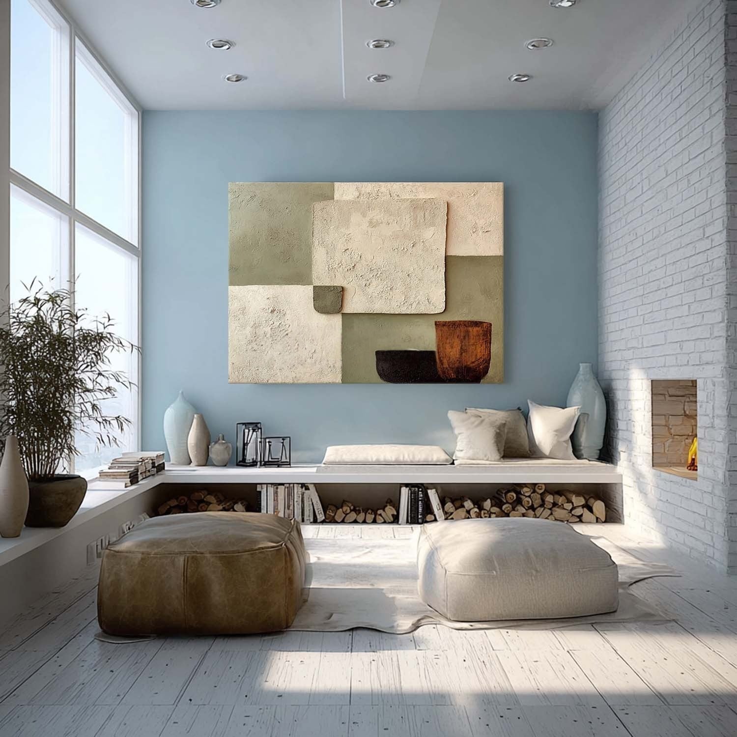 Wabi-Sabi Color Block Texture Painting