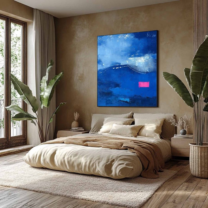 Wall Art Calming Textured Deep Blue