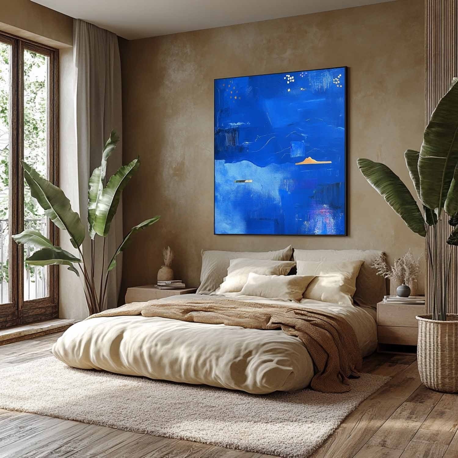 Wall Art Dreamy Textured Layered Blue