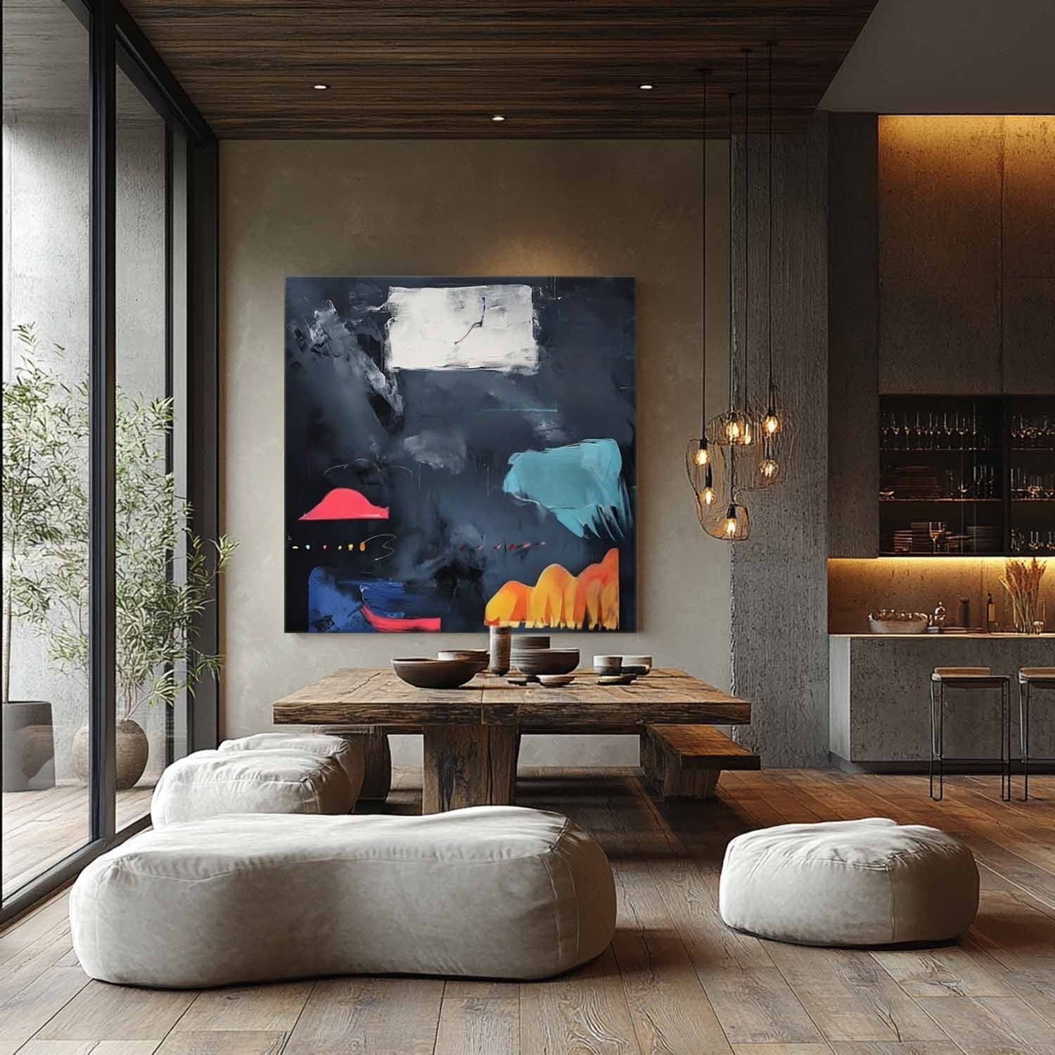 Wall Art Dynamic Textured Bold Dark
