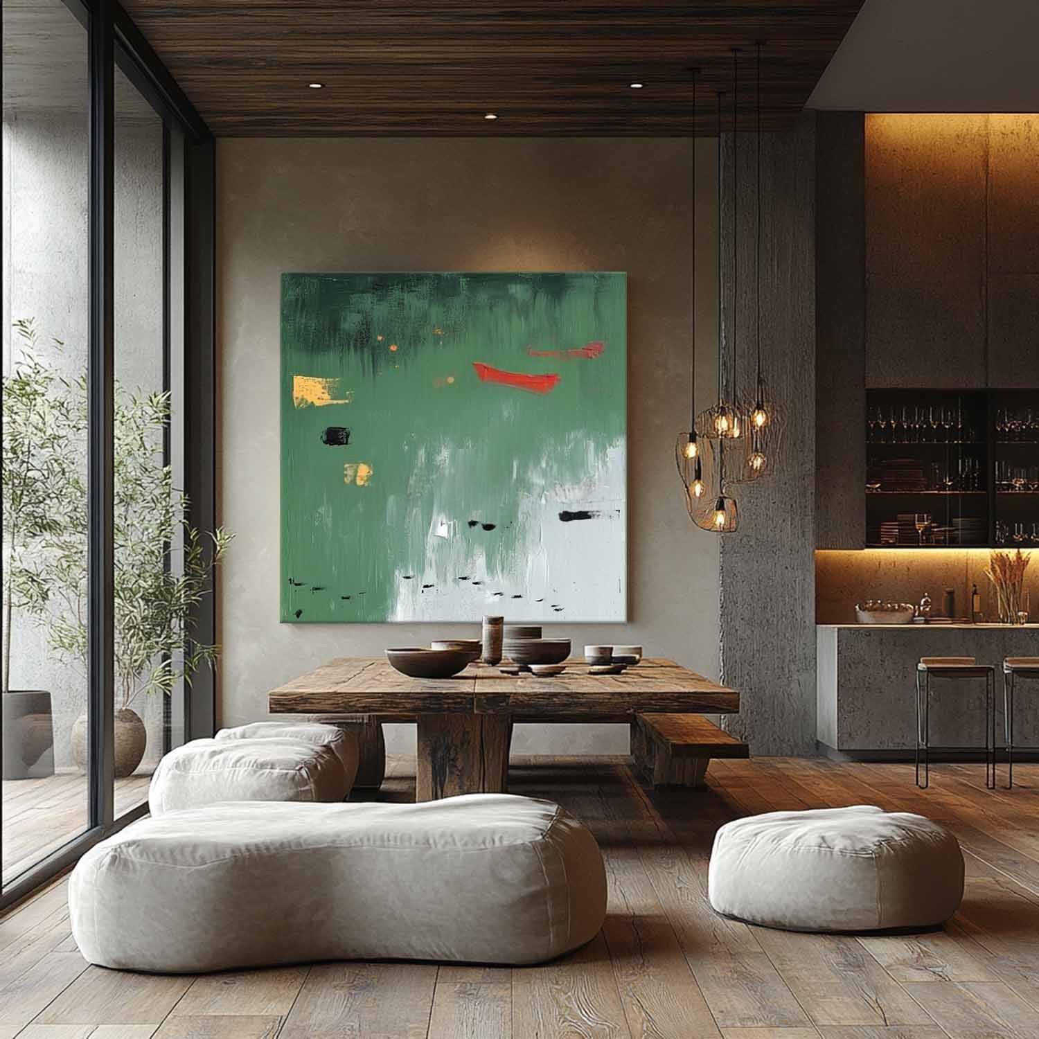 Wall Art Calm Textured Serene Green