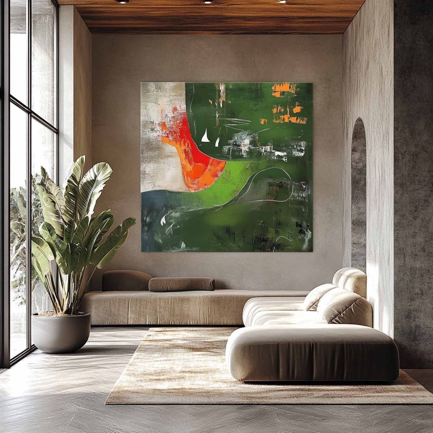 Wall Art Lush Textured Organic Green