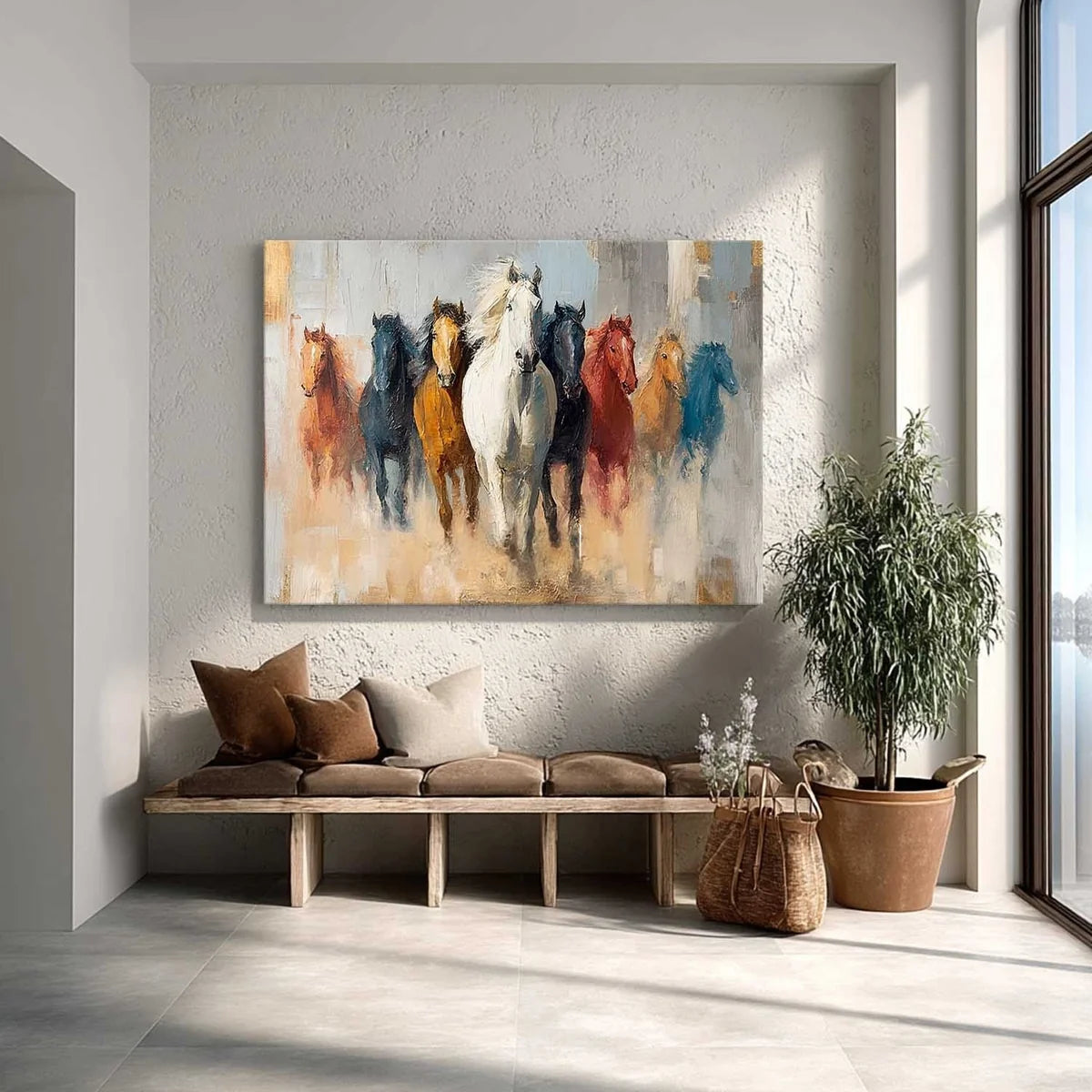 Wall Art Majestic Contemporary Running Horses