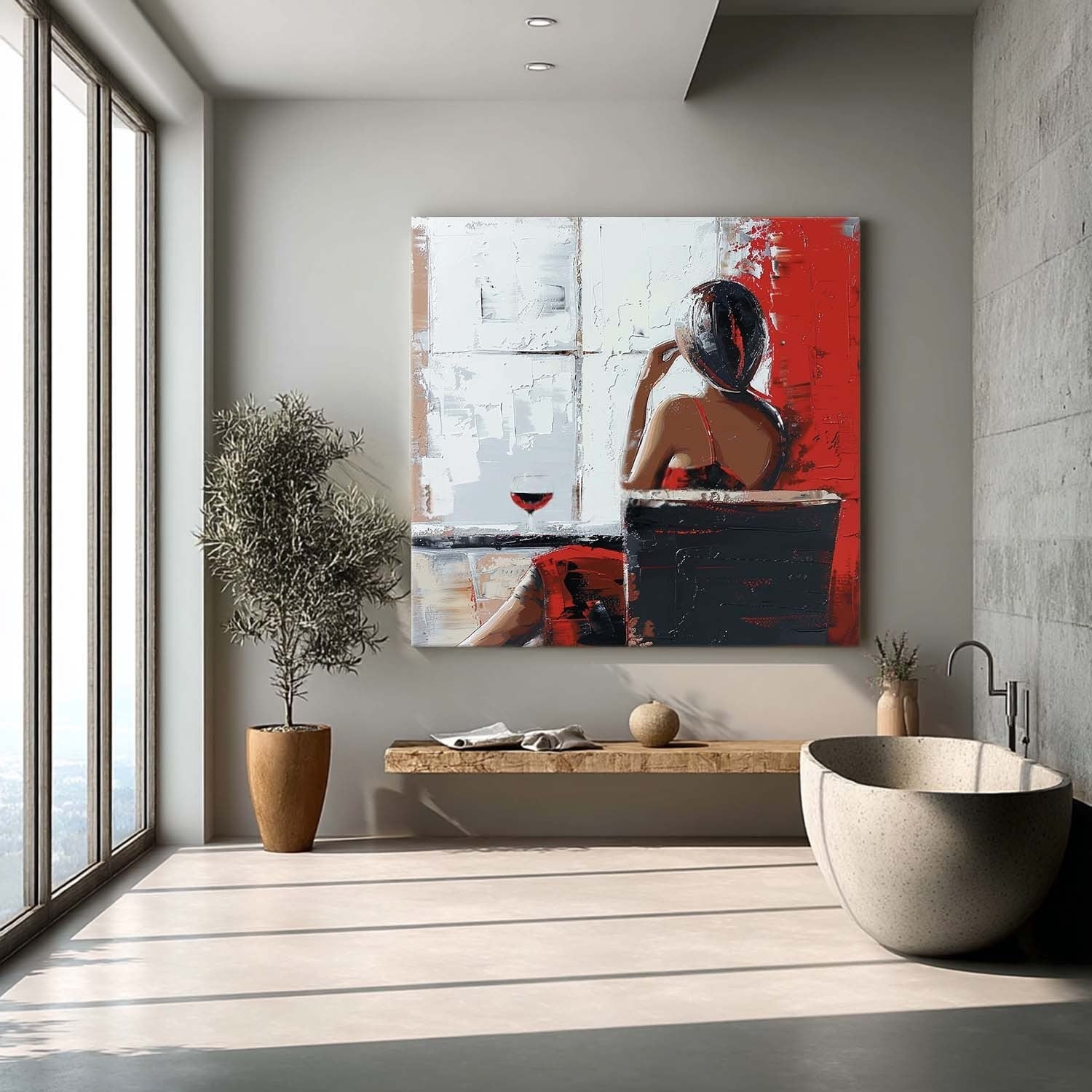 Wall Art Square Textured Figurative Art Bold
