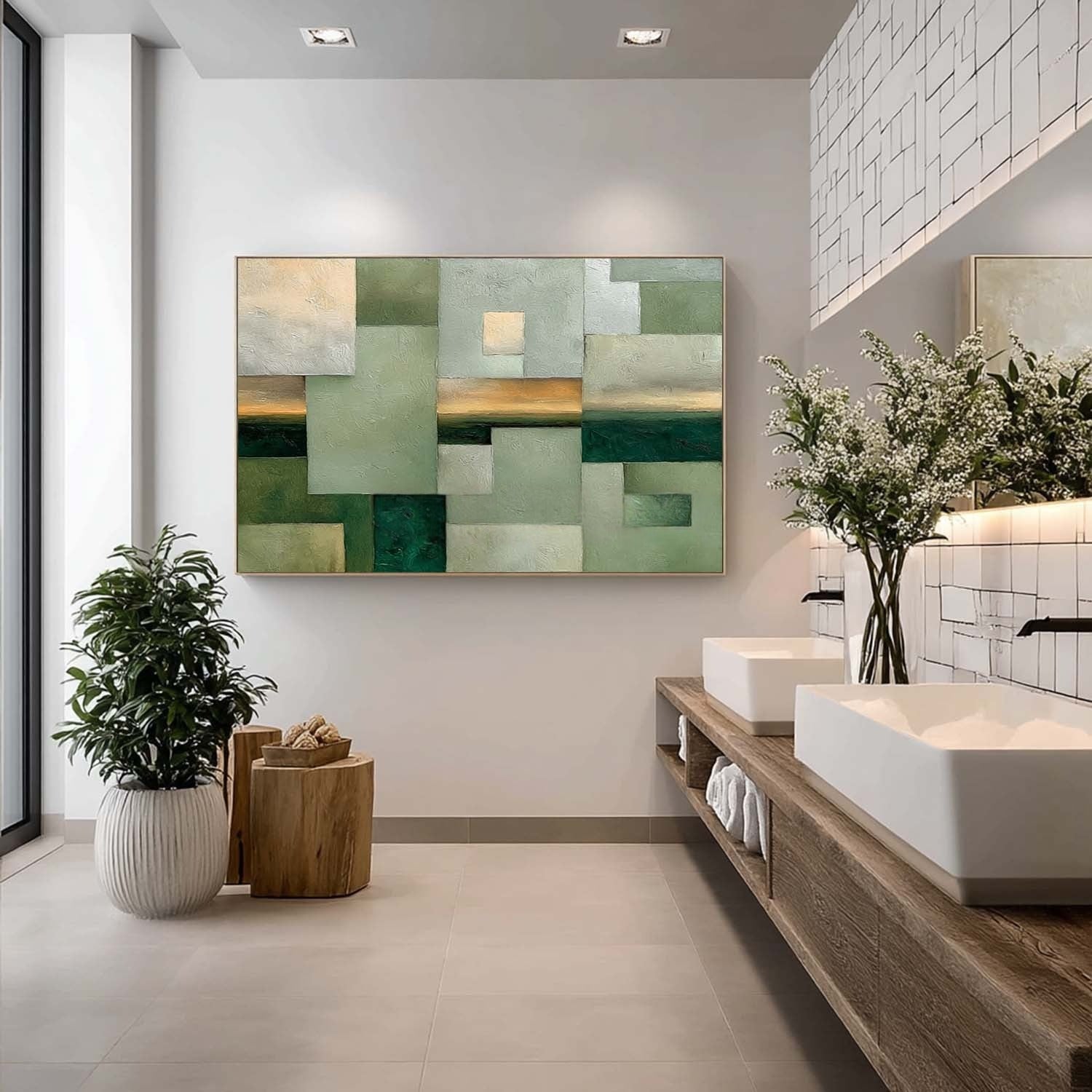Abstract Geometric Landscape Painting
