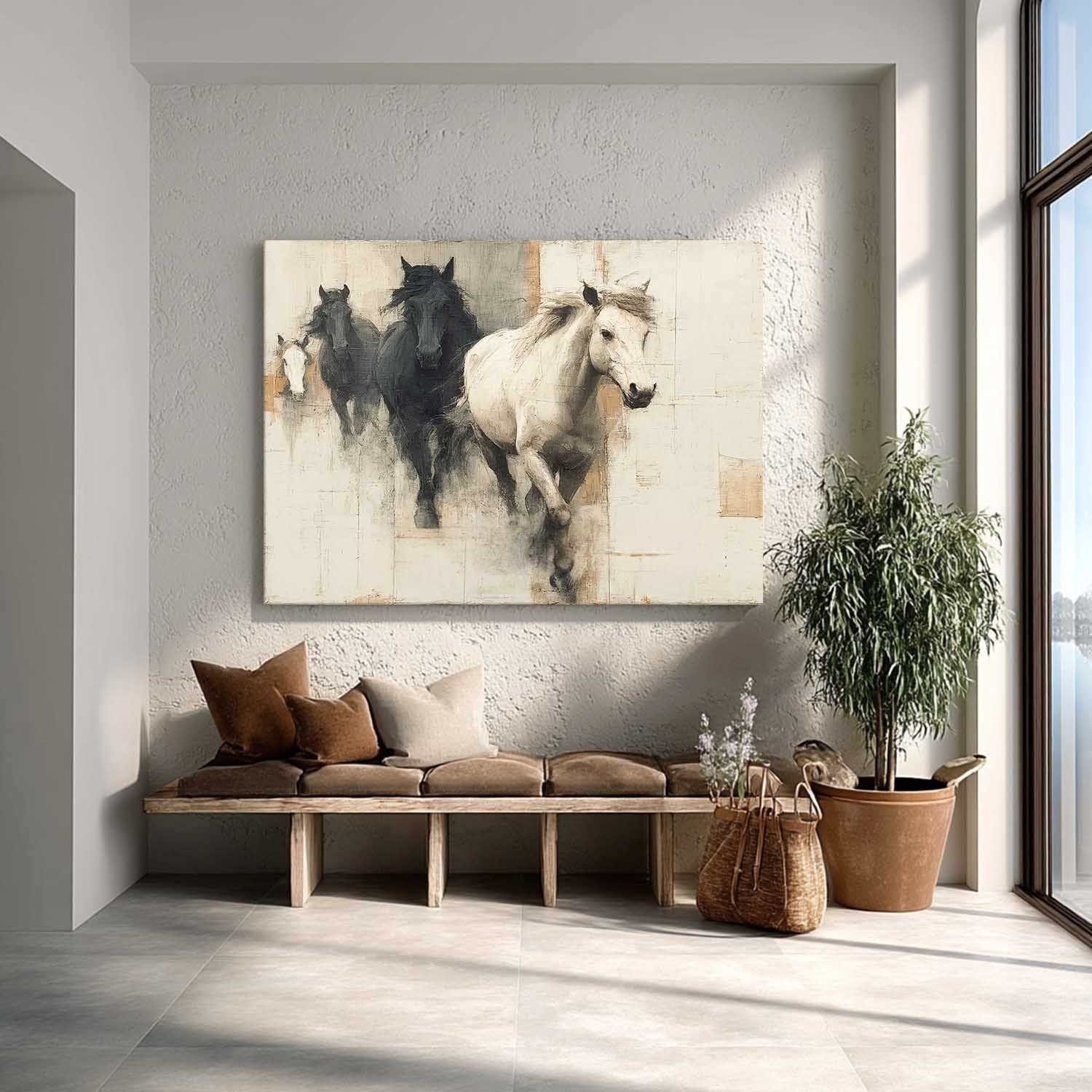 Wall Art Dramatic Monochrome Horse