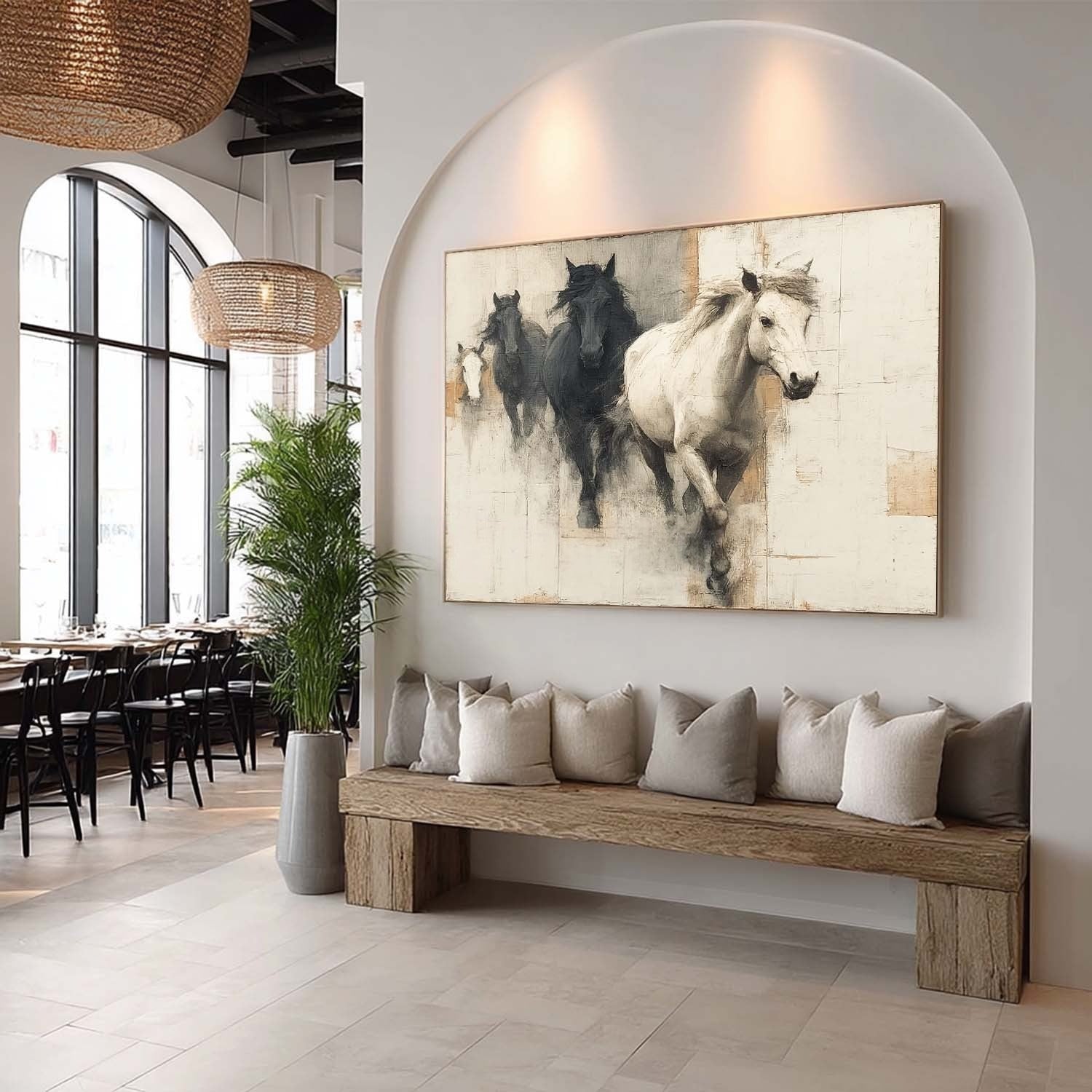Wall Art Dramatic Monochrome Horse